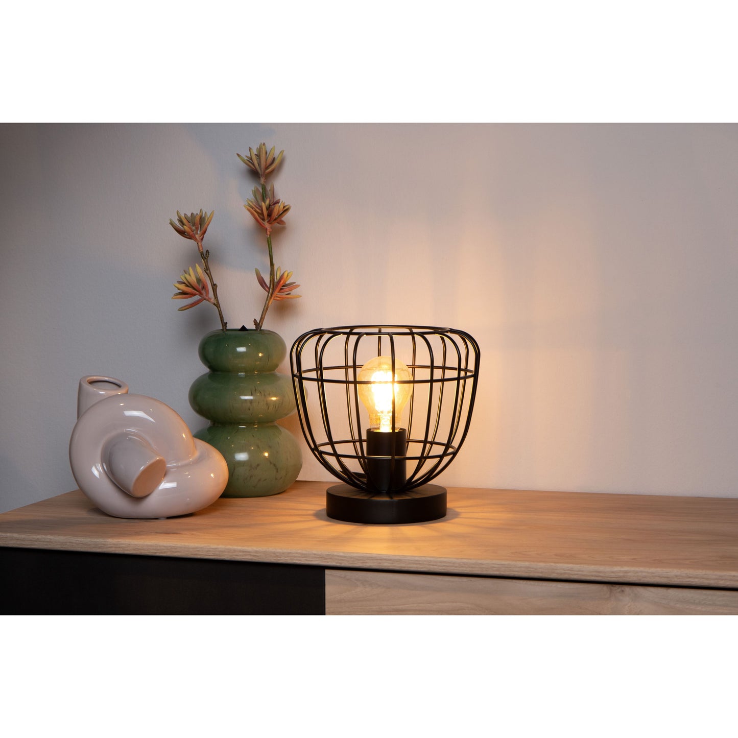 Lucide FILOX - Table lamp - Ø 20 cm - 1xE27 - Black