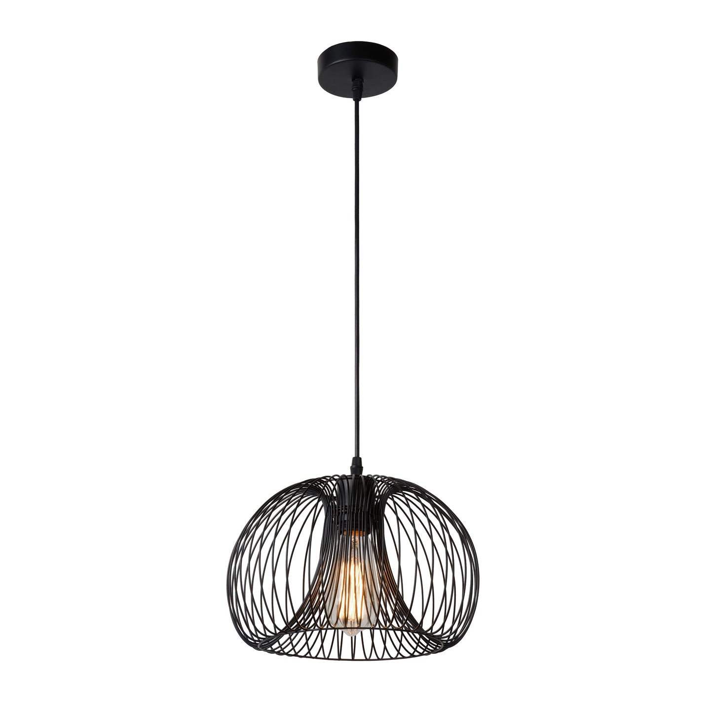Lucide VINTI - Pendant light - Ø 30 cm - 1xE27 - Black