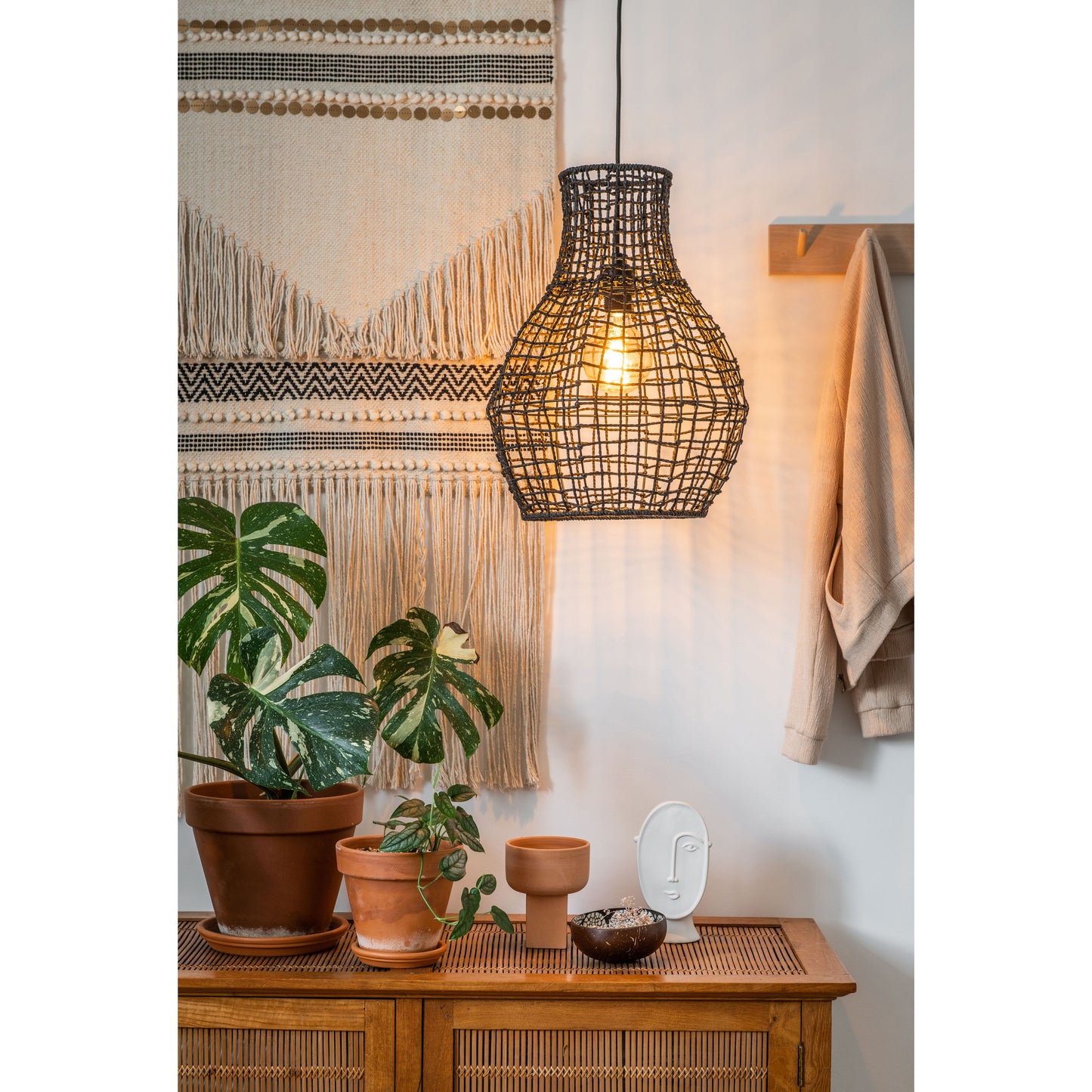 Lucide ALBAN - Pendant light - Ø 35 cm - 1xE27 - Black
