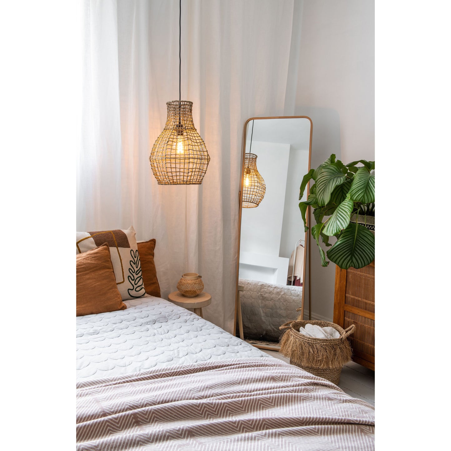 Lucide ALBAN - Pendant light - Ø 35 cm - 1xE27 - Natural