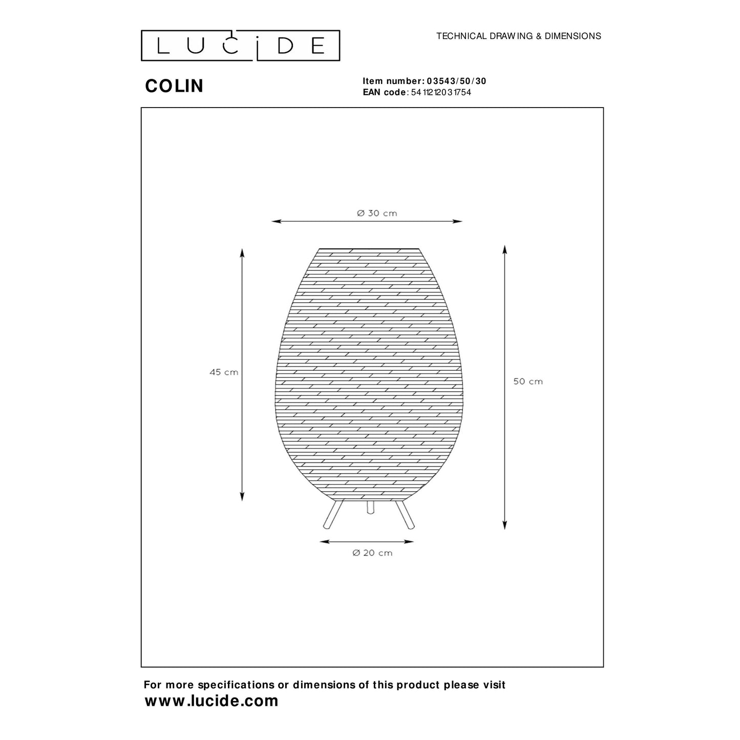 Lucide COLIN - Table lamp - Ø 30 cm - 1xG9 - Black