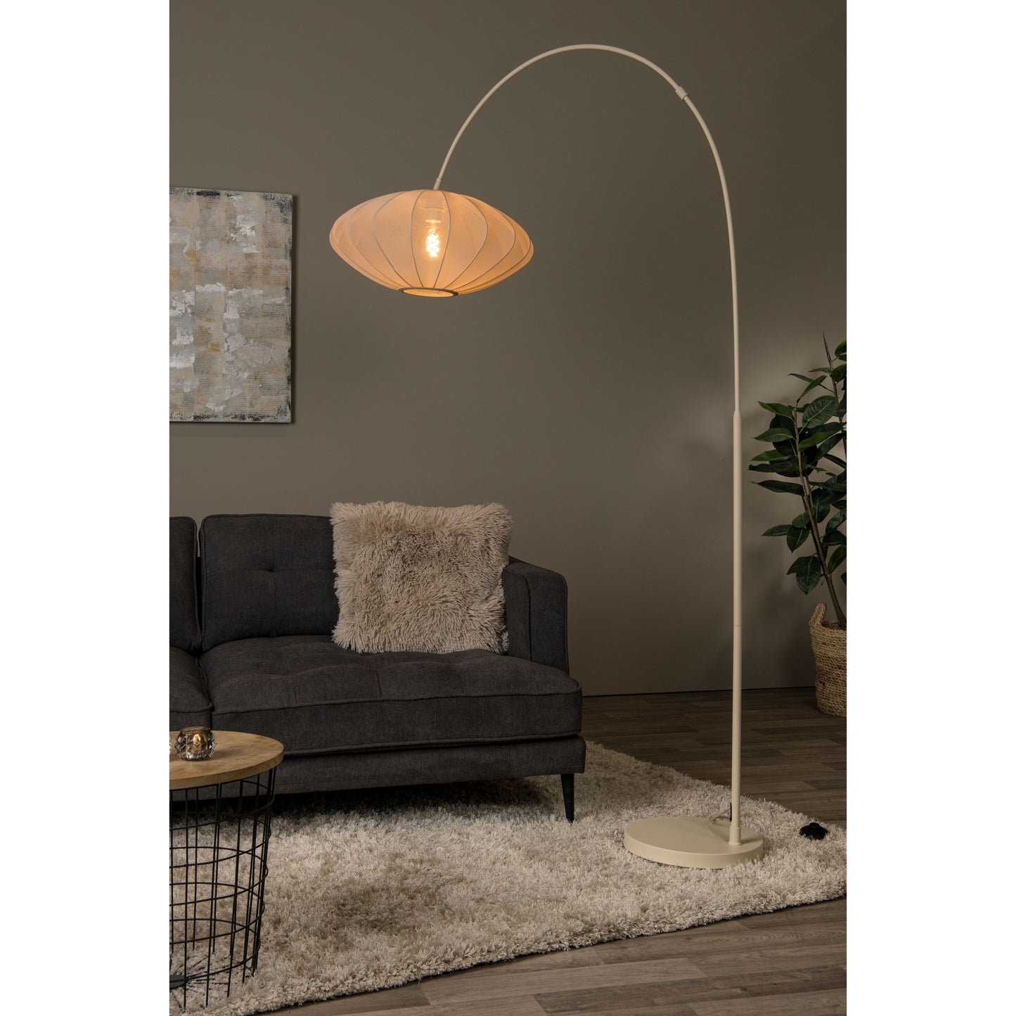 Lucide CORINA - Arc floor lamp - 1xE27 - Cream