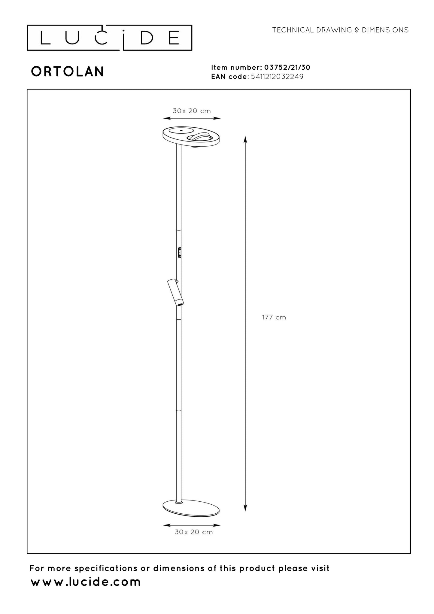 Lucide ORTOLAN - Floor lamp - LED Dim. - CCT - 2700K/4000K - Black | Essential