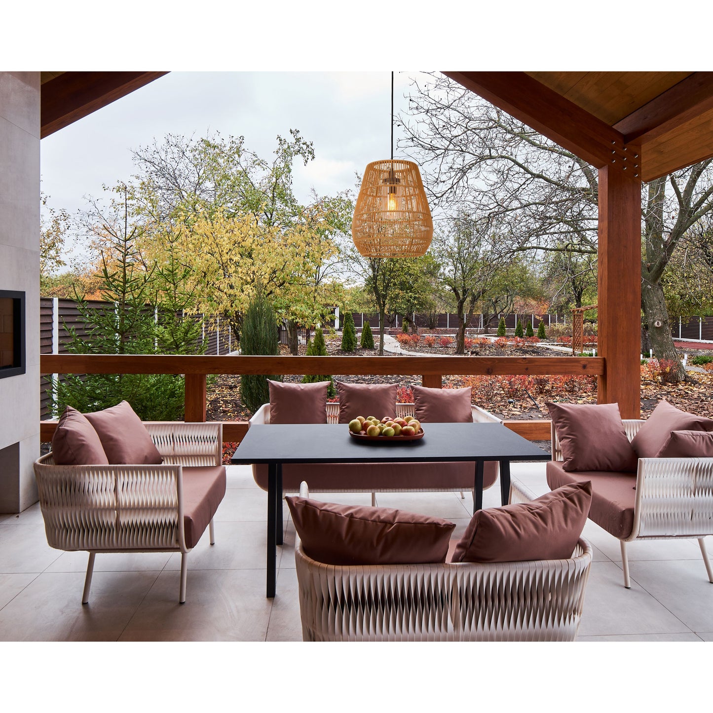 Lucide NERIDA - Pendant light Indoor/Outdoor - Ø 35 cm - 1xE27 - IP44 - Natural