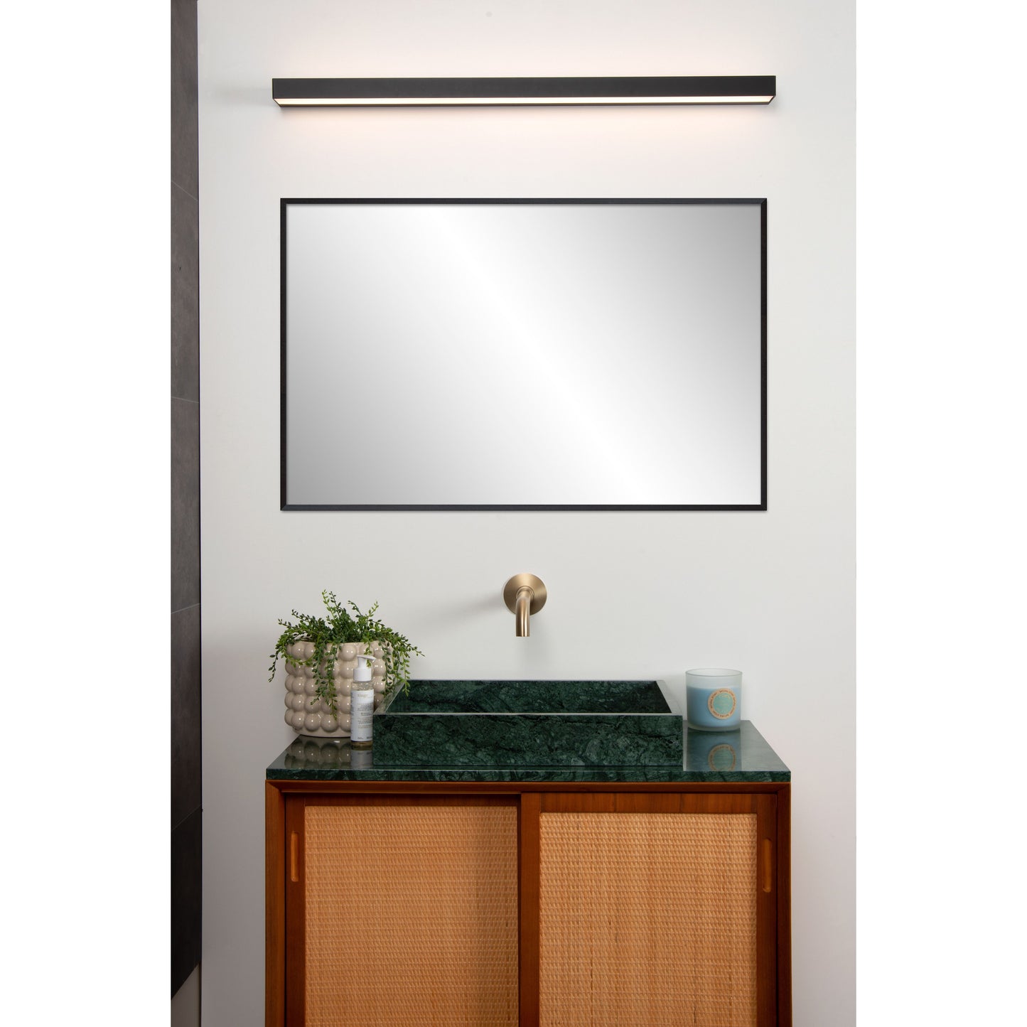 Lucide ALEXA - Wall light Bathroom - LED - 1x13W 3000K - IP44 - Black