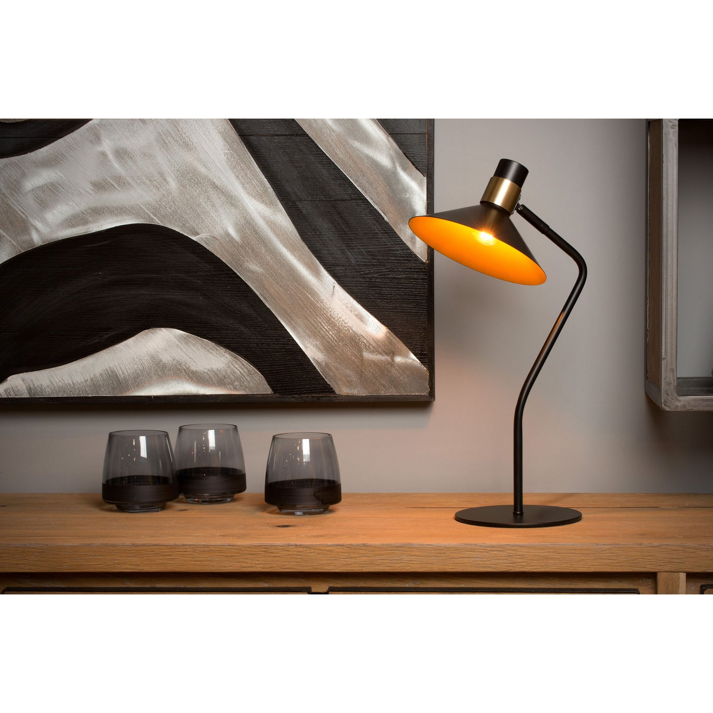 Lucide PEPIJN - Table lamp - 1xE14 - 3 StepDim - Black