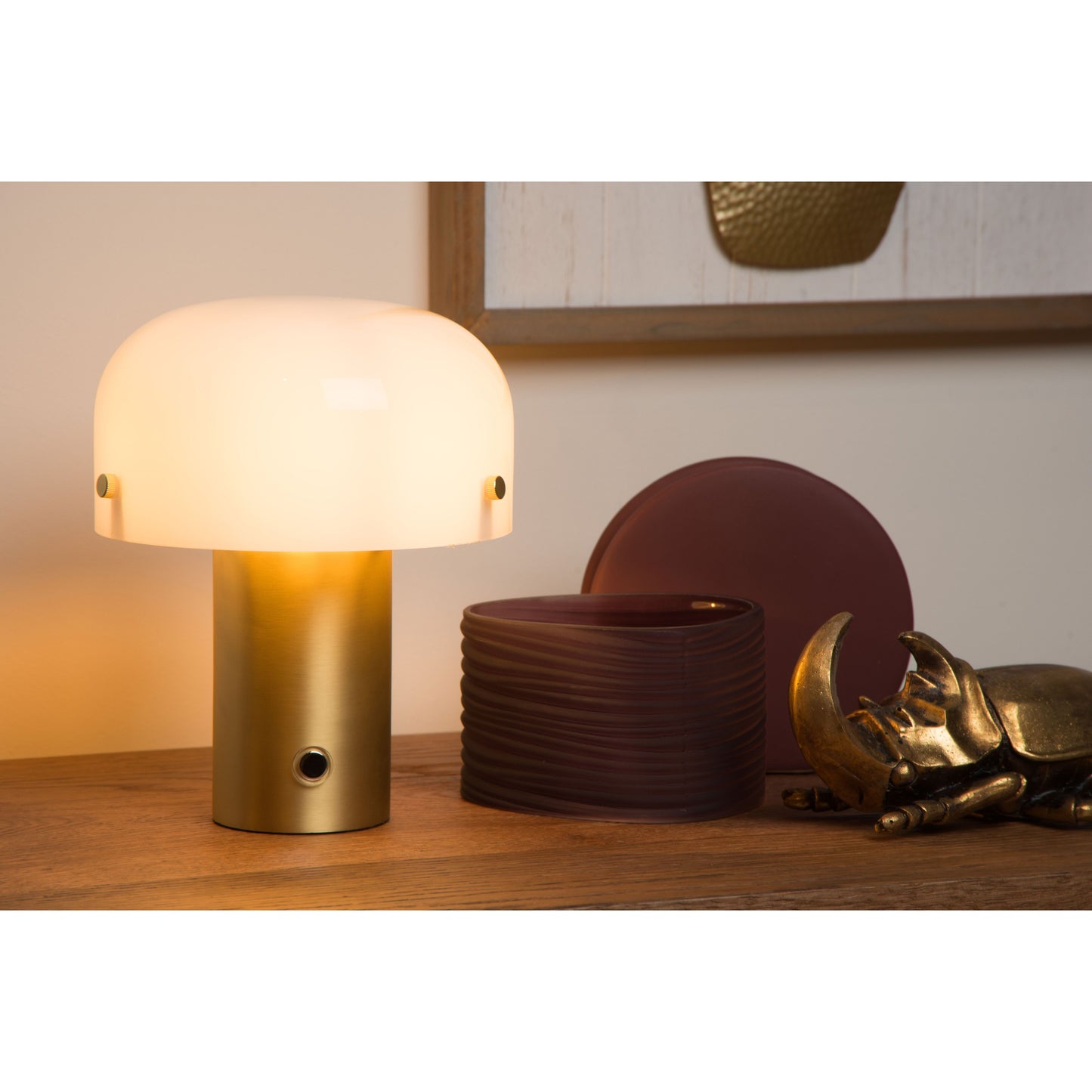Lucide TIMON - Table lamp - 1xE14 - 3 StepDim - Matt Gold / Brass