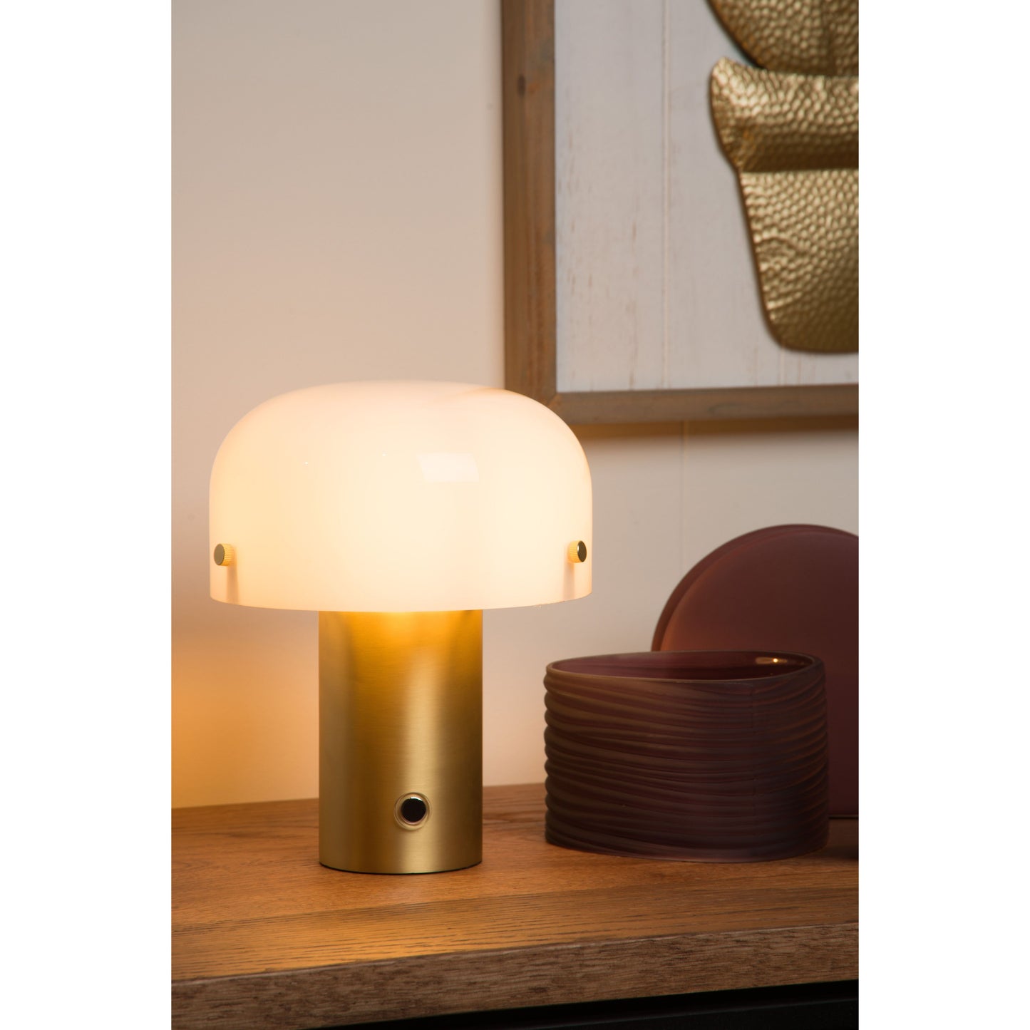 Lucide TIMON - Table lamp - 1xE14 - 3 StepDim - Matt Gold / Brass