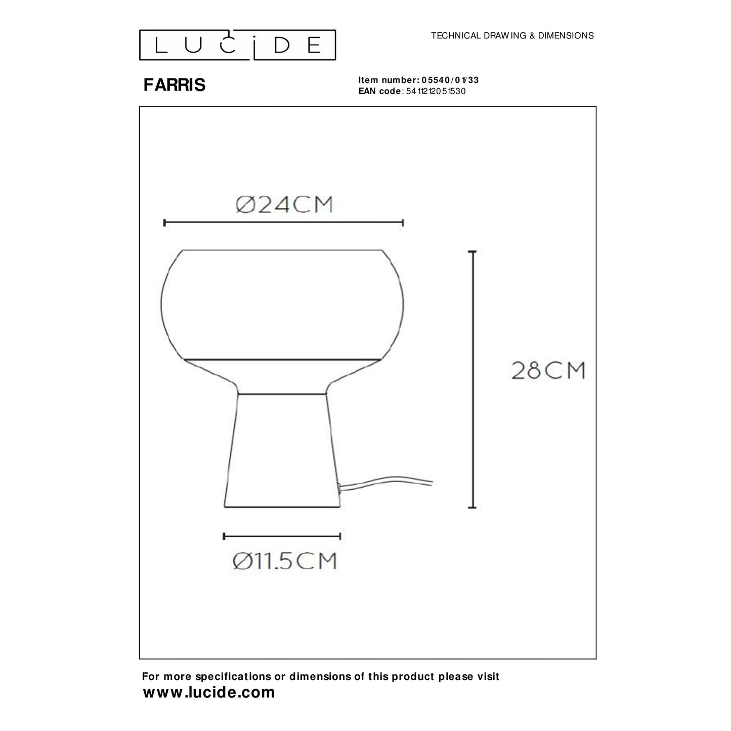 Lucide FARRIS - Table lamp - 1xE27 - Green