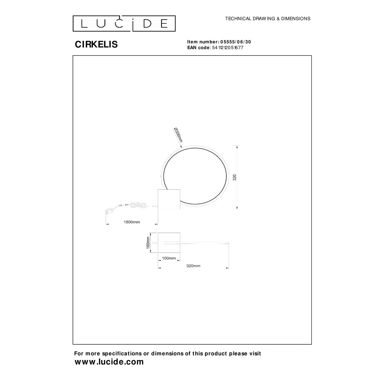 Lucide CIRKELIS - Table lamp - LED Dim. - 1x6W 3000K - Black