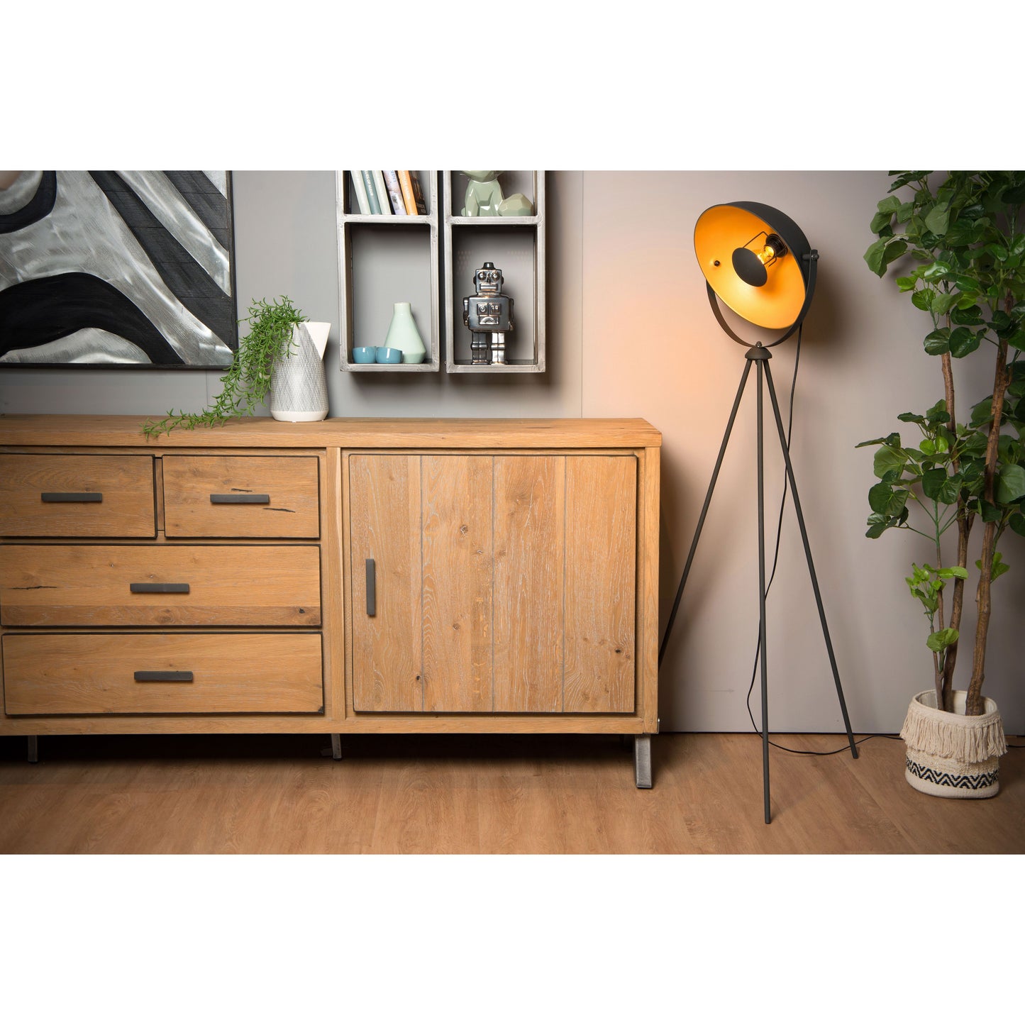 Lucide ALVARO - Floor lamp - 1xE27 - Black