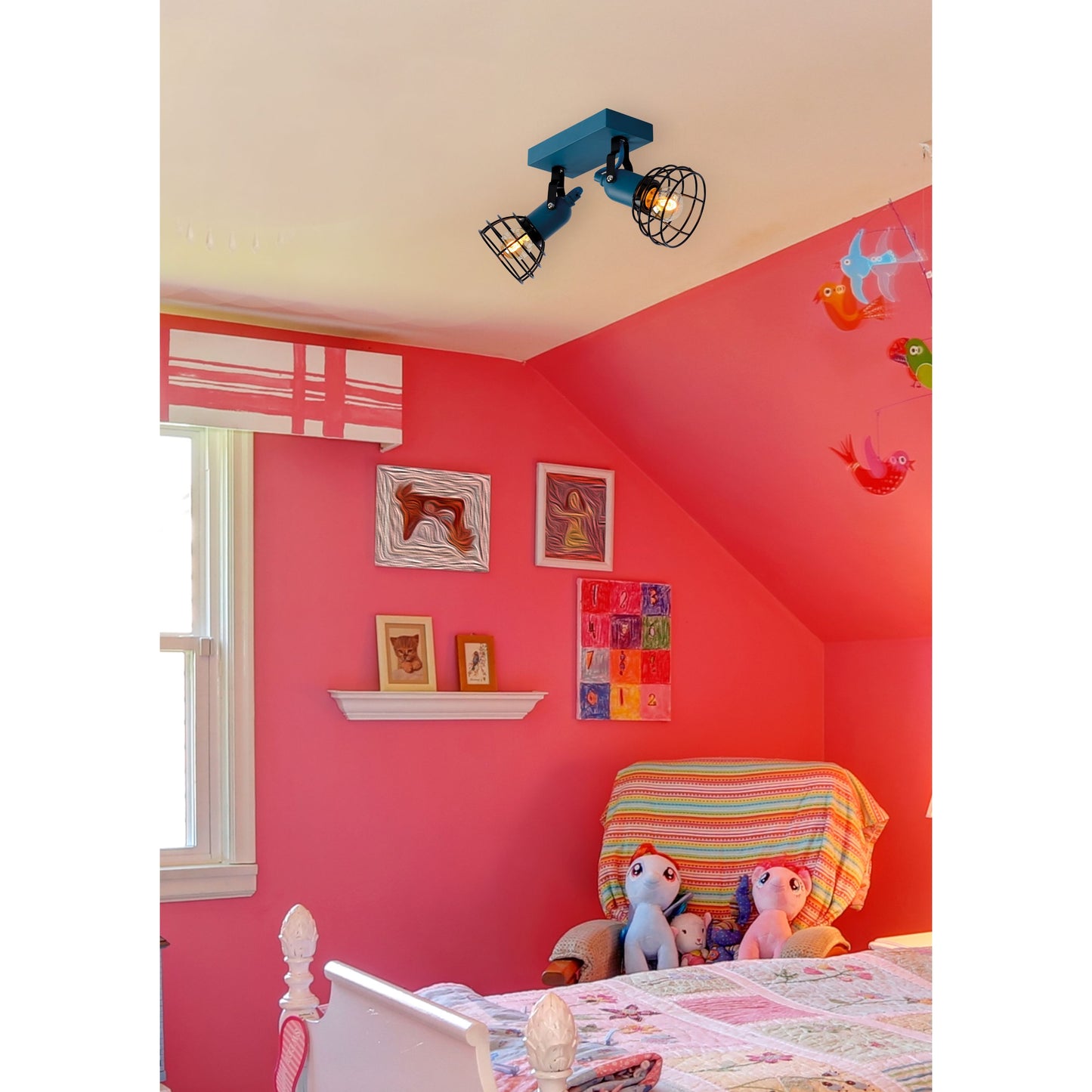 Lucide POLA - Ceiling spotlight Children - 2xE27 - Blue