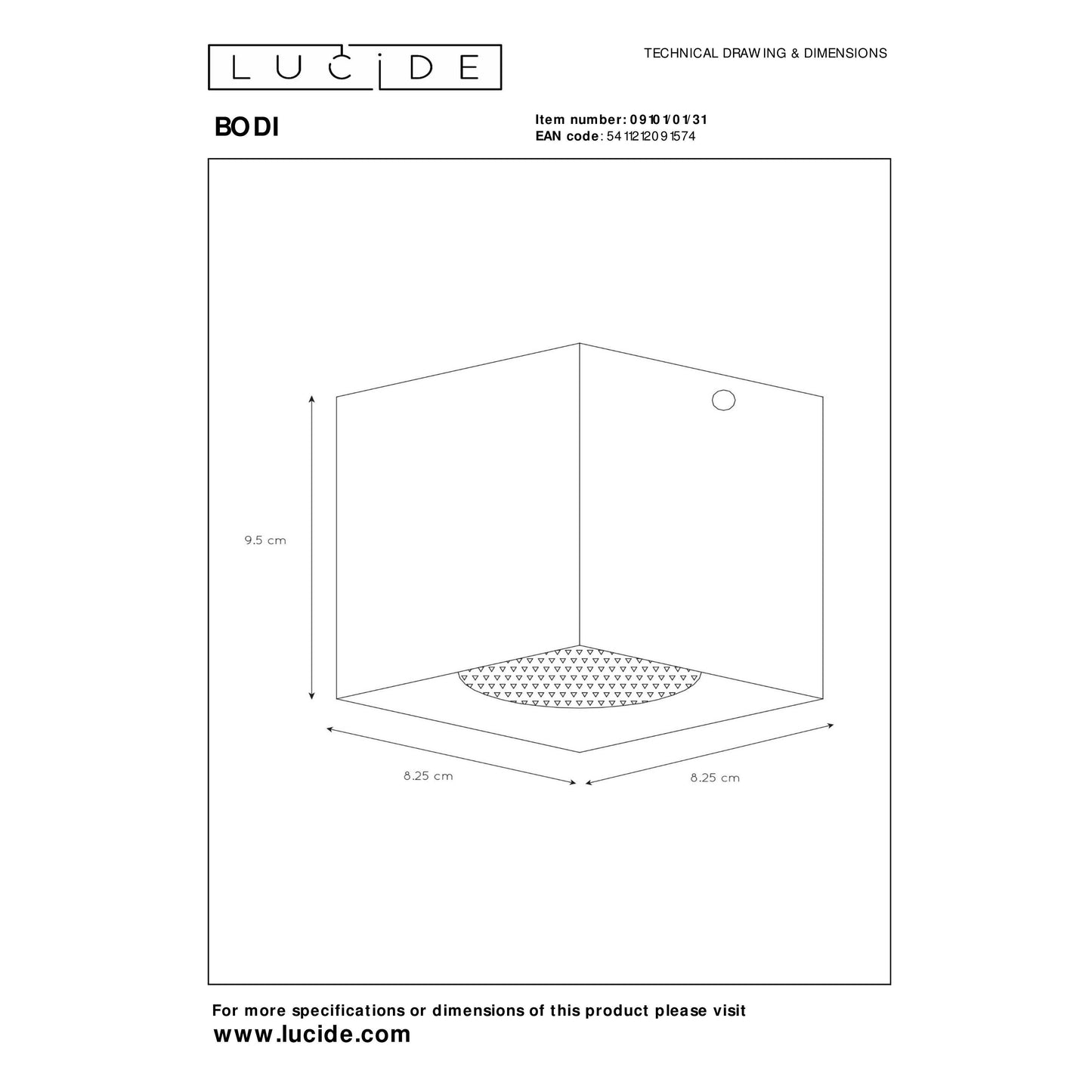 Lucide BODI - Ceiling spotlight - 1xGU10 - White