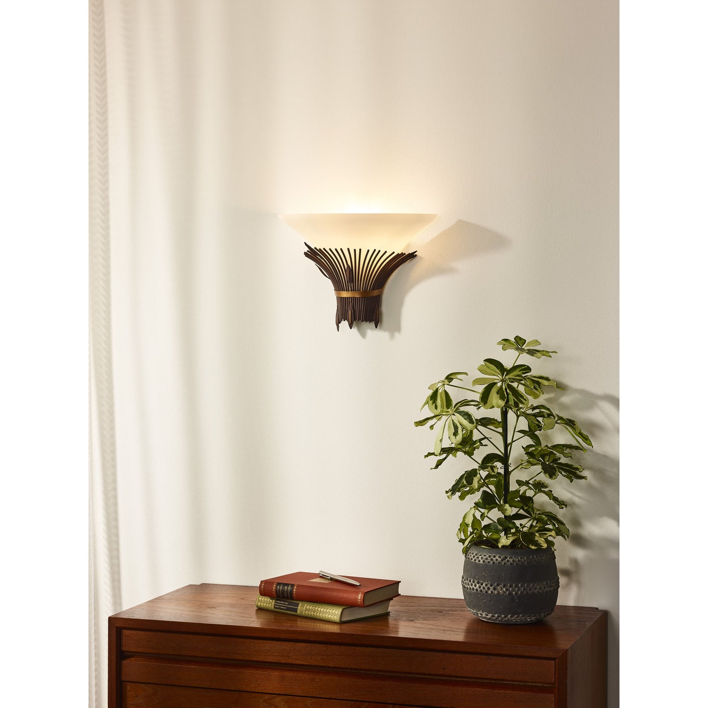 Lucide CANNA - Wall light - 1xE14 - Rust Brown