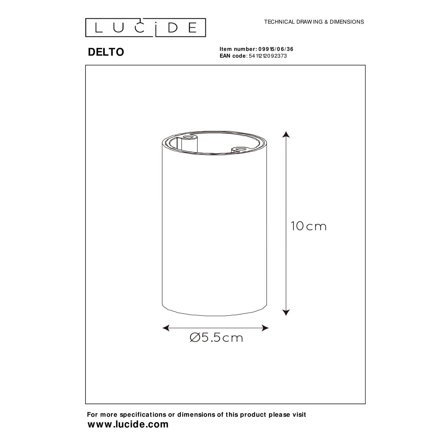 Lucide DELTO - Ceiling spotlight - Ø 5,5 cm - LED Dim to warm - GU10 - 1x5W 2200K/3000K - Grey
