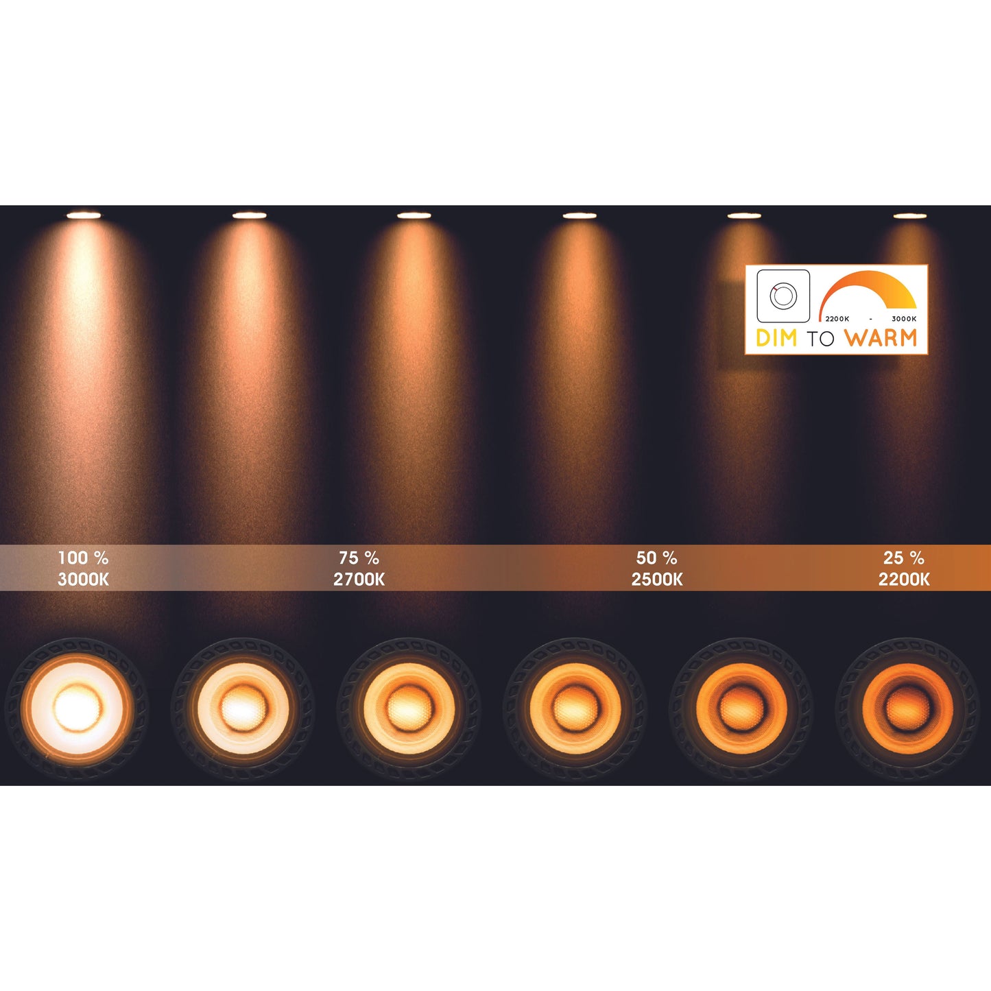 Lucide NIGEL - Ceiling spotlight - LED Dim to warm - GU10 - 1x5W 2200K/3000K - Matt Gold / Brass