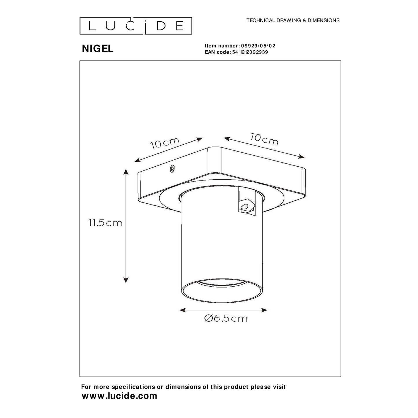 Lucide NIGEL - Ceiling spotlight - LED Dim to warm - GU10 - 1x5W 2200K/3000K - Matt Gold / Brass