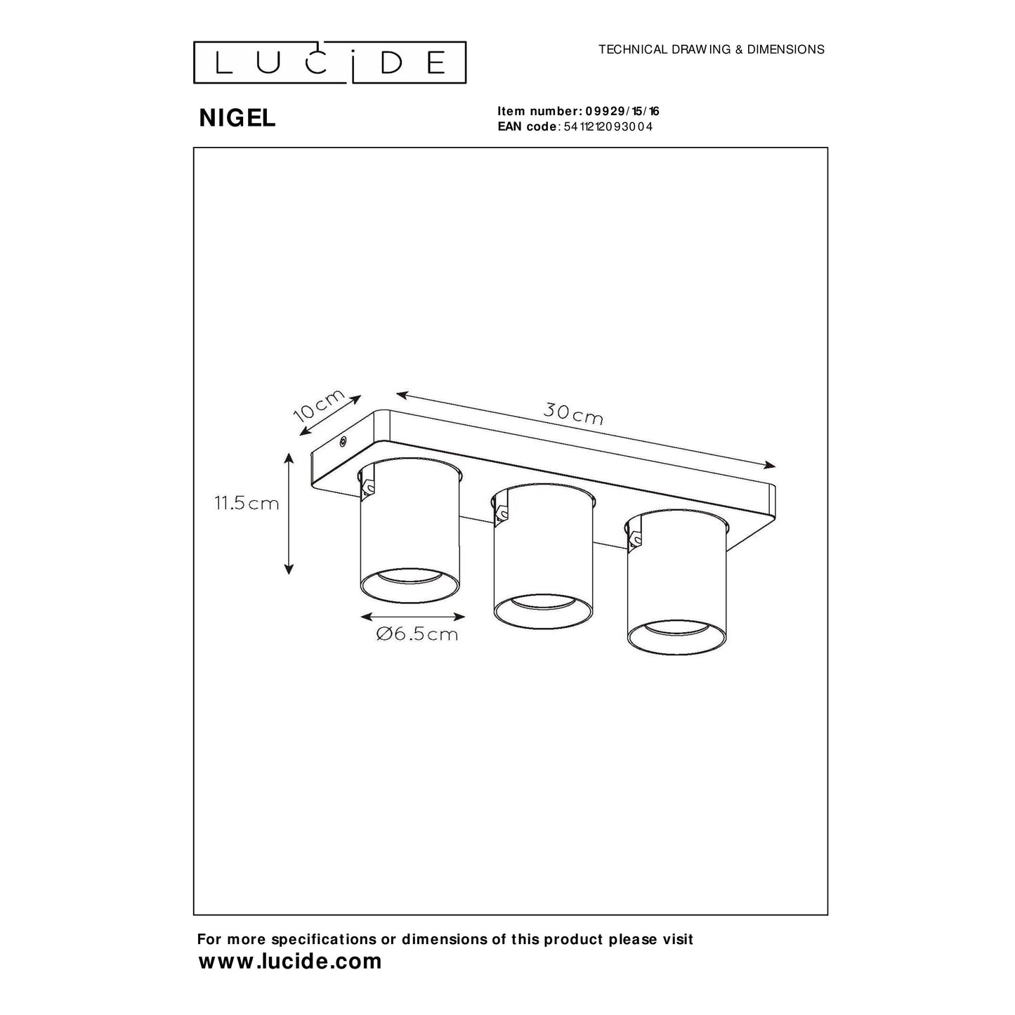 Lucide NIGEL - Ceiling spotlight - LED Dim to warm - GU10 - 3x5W 2200K/3000K - Anthracite