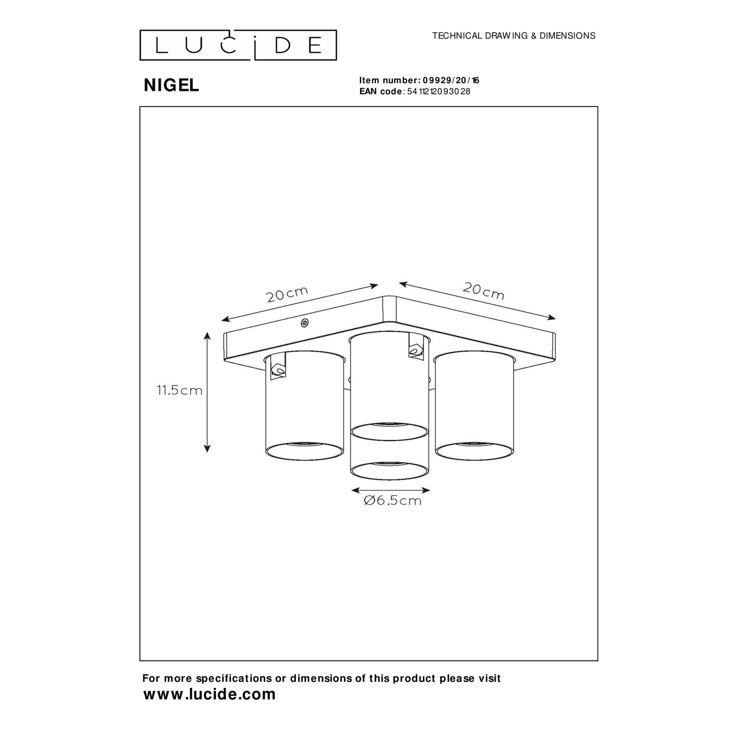Lucide NIGEL - Ceiling spotlight - LED Dim to warm - GU10 - 4x5W 2200K/3000K - Anthracite