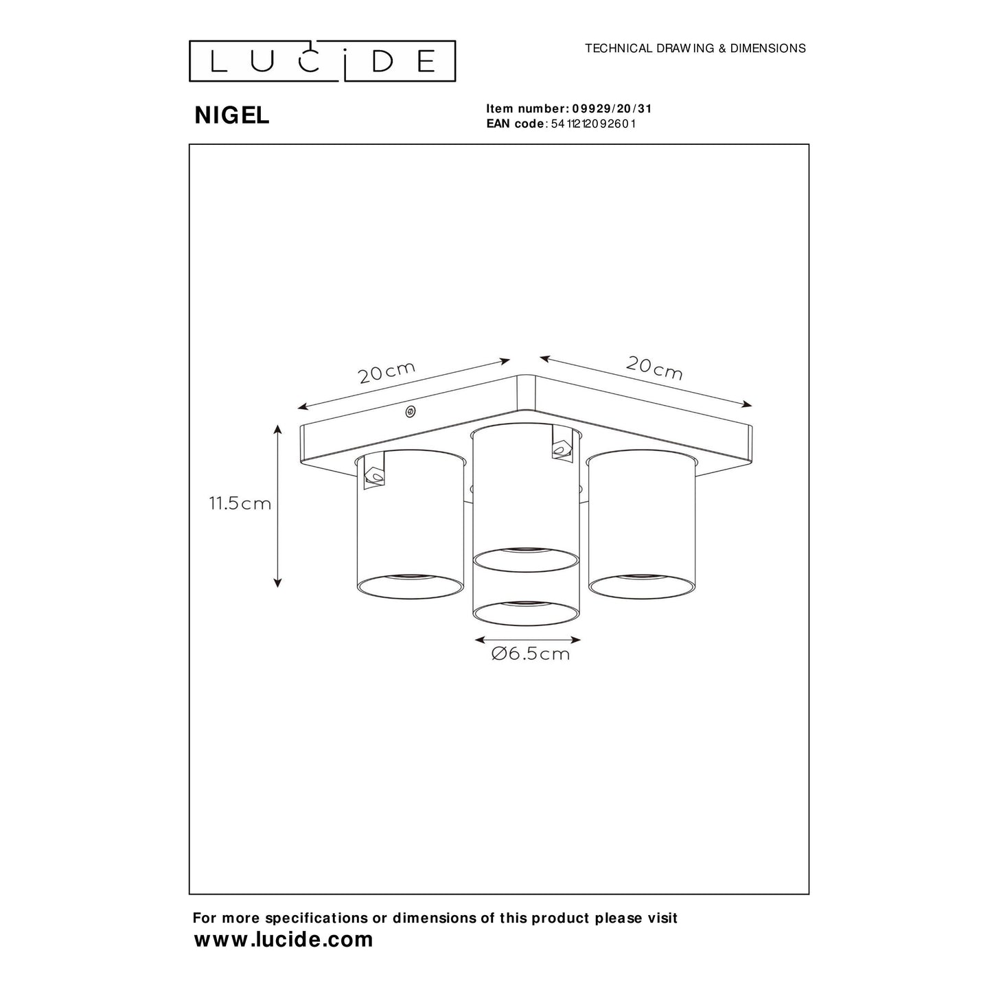 Lucide NIGEL - Ceiling spotlight - LED Dim to warm - GU10 - 4x5W 2200K/3000K - White