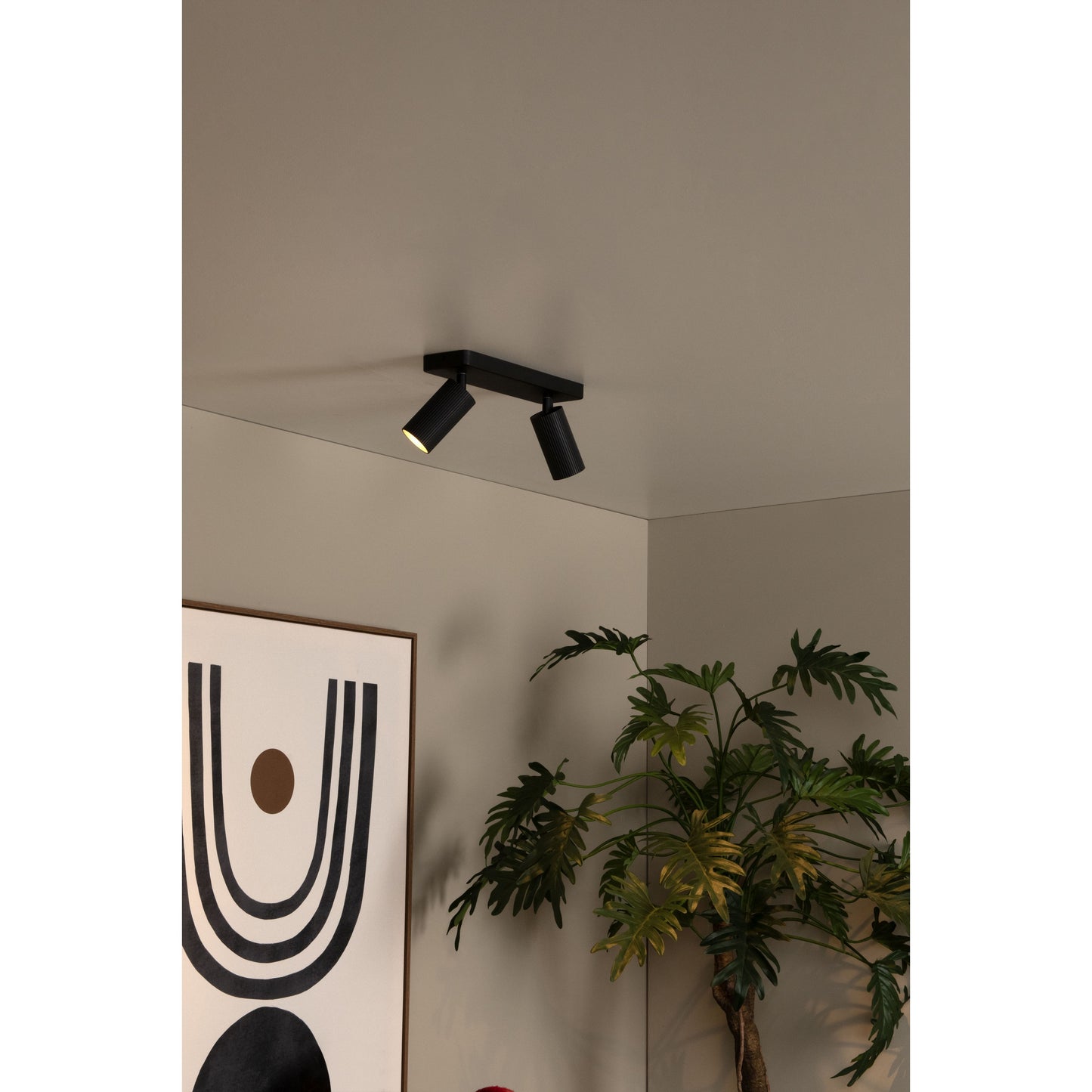 Lucide CLUBS - Ceiling spotlight - 2xGU10 - Black