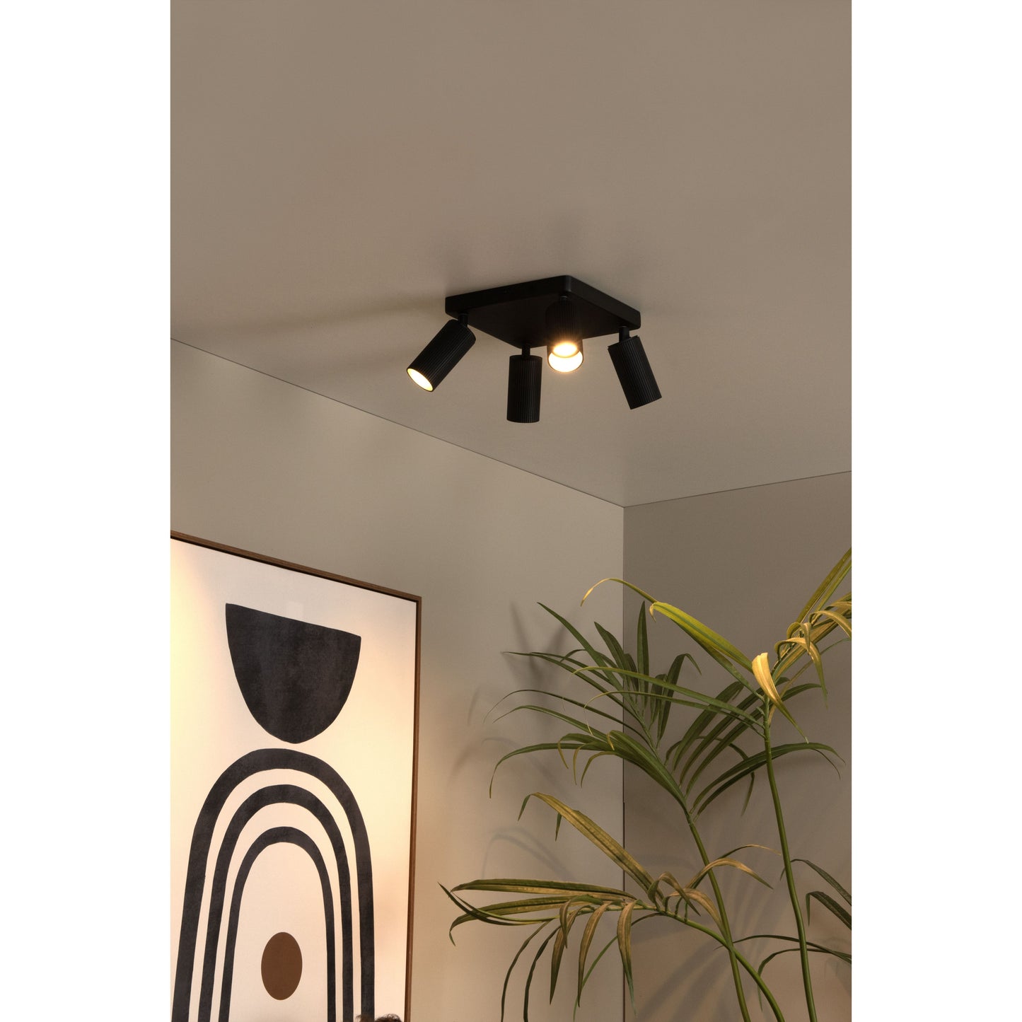 Lucide CLUBS - Ceiling spotlight - 4xGU10 - Black