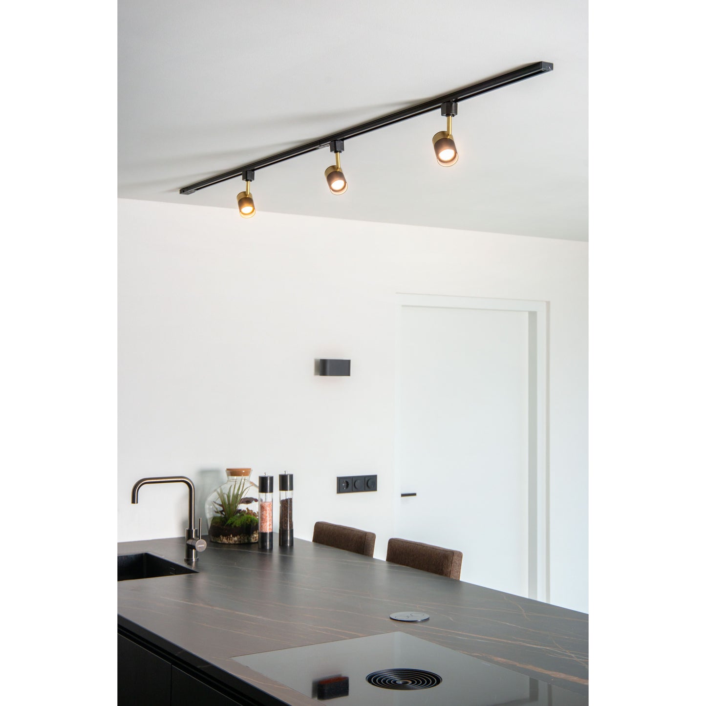 Lucide TRACK FLORIS Track spot - 1-circuit Track lighting system - 1xGU10 - Black (Extension)
