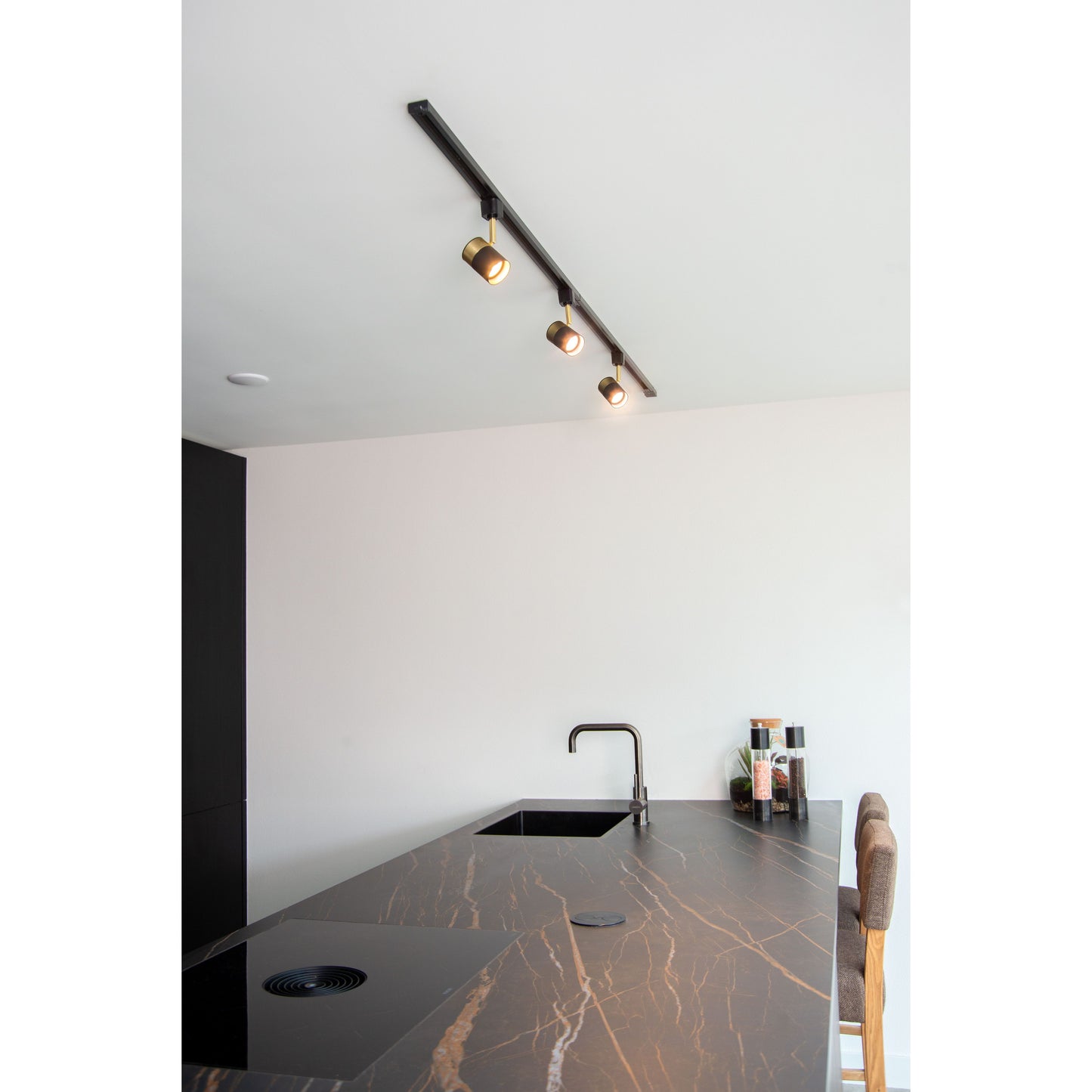 Lucide TRACK FLORIS Track spot - 1-circuit Track lighting system - 1xGU10 - Black (Extension)