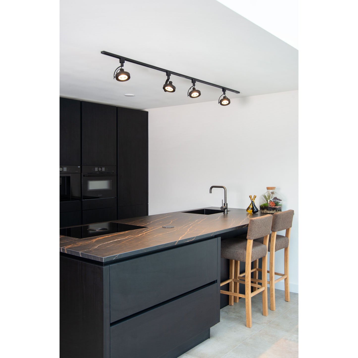 Lucide TRACK DORIAN Track spot - 1-circuit Track lighting system - 1xES111 - Black (Extension)