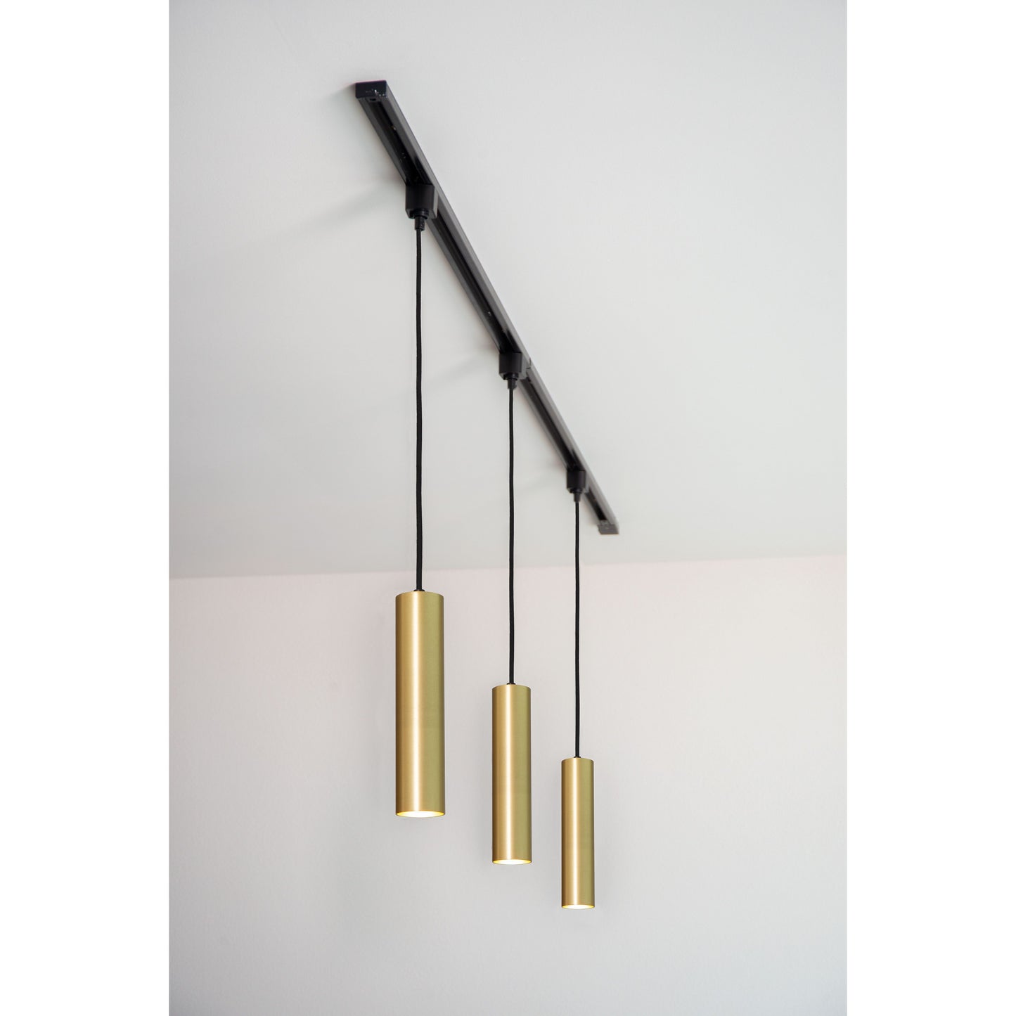 Lucide TRACK FLORIS pendant - 1-circuit Track lighting system - 1xGU10 - Matt Gold / Brass (Extension)