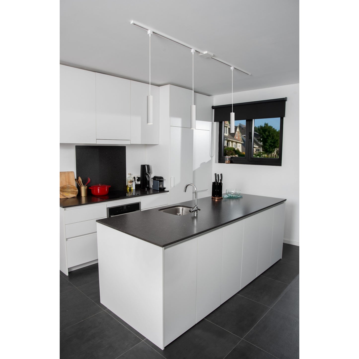 Lucide TRACK FLORIS pendant - 1-circuit Track lighting system - 1xGU10 - White (Extension)