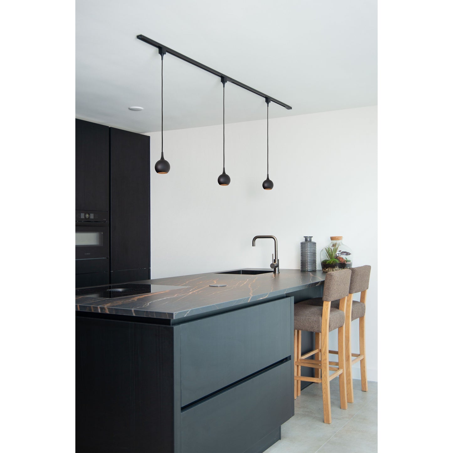 Lucide TRACK FAVORI pendant - 1-circuit Track lighting system - 1xGU10 - Black (Extension)