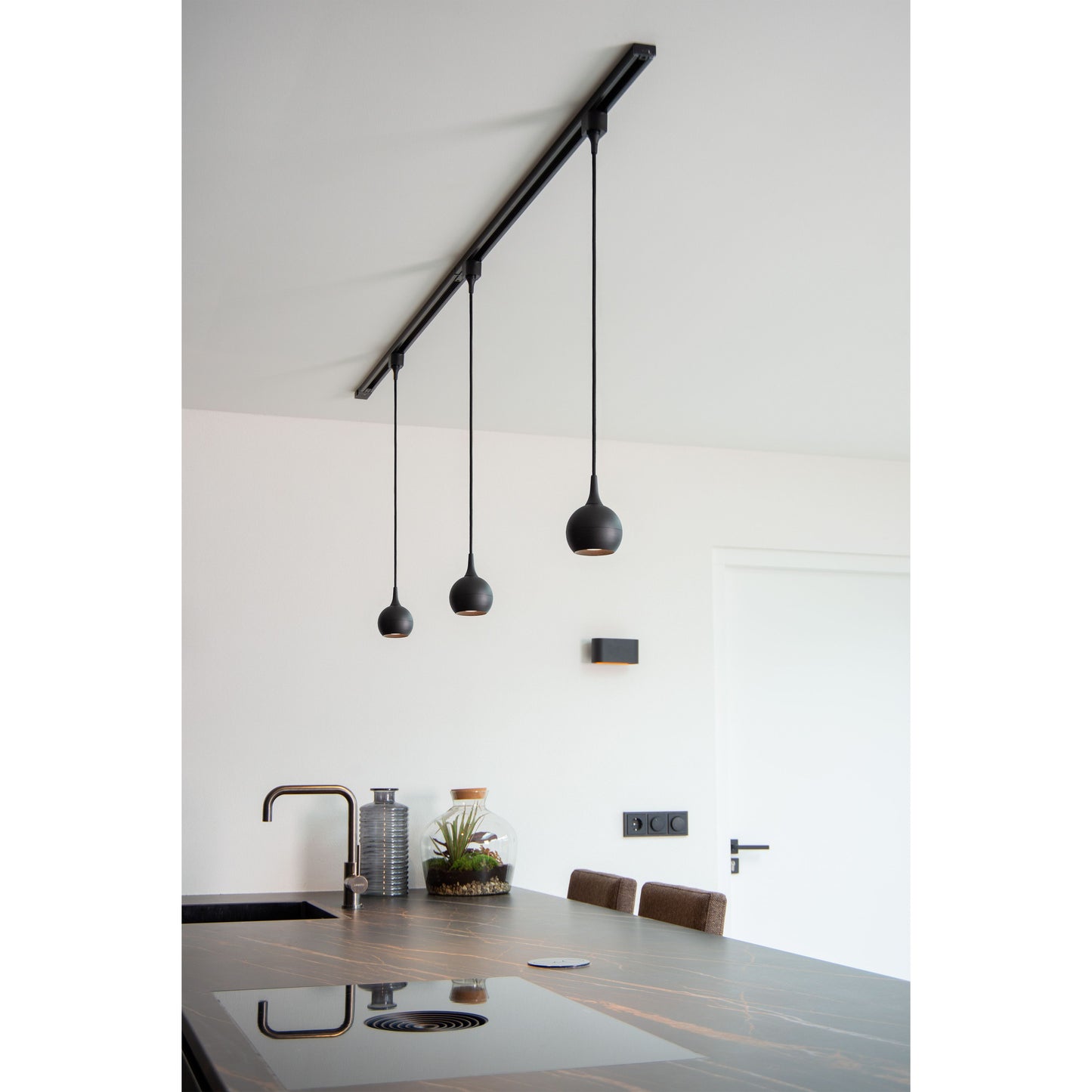 Lucide TRACK FAVORI pendant - 1-circuit Track lighting system - 1xGU10 - Black (Extension)