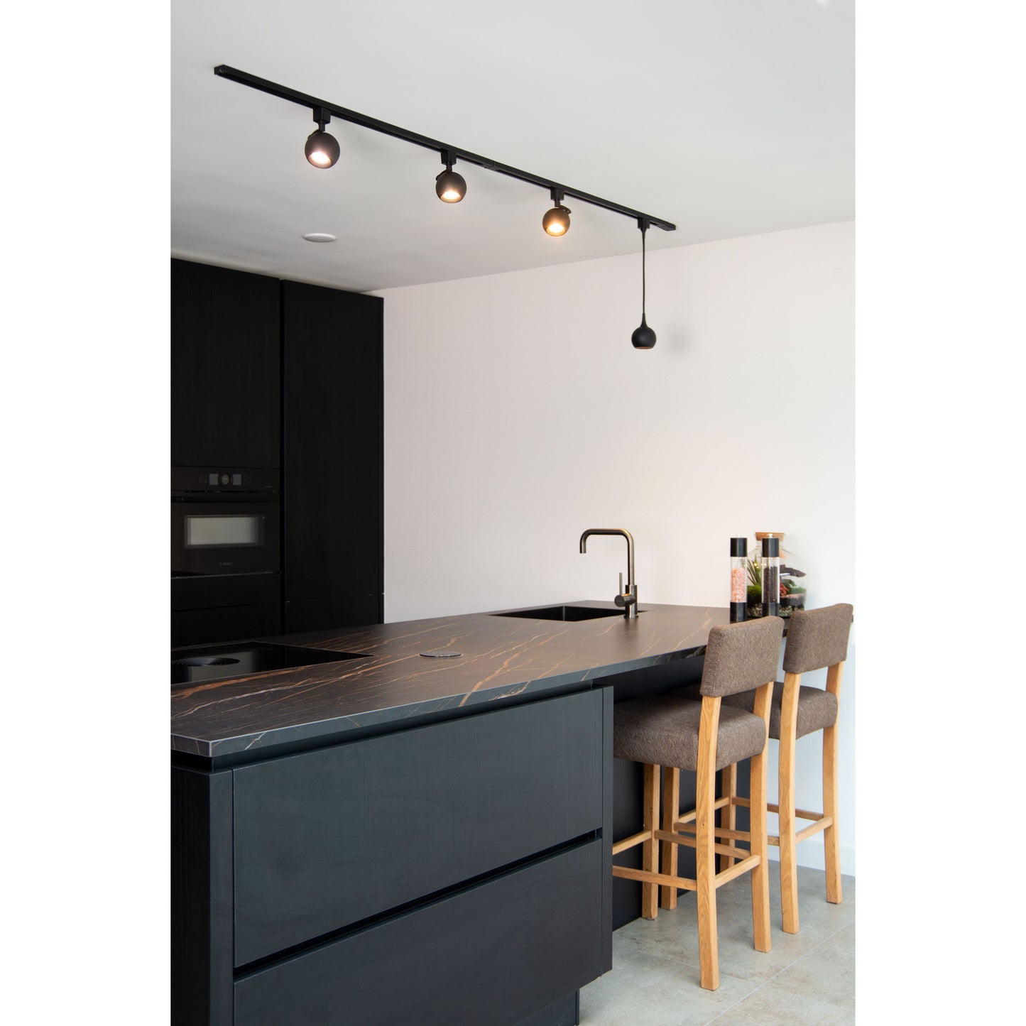 Lucide TRACK FAVORI pendant - 1-circuit Track lighting system - 1xGU10 - Black (Extension)