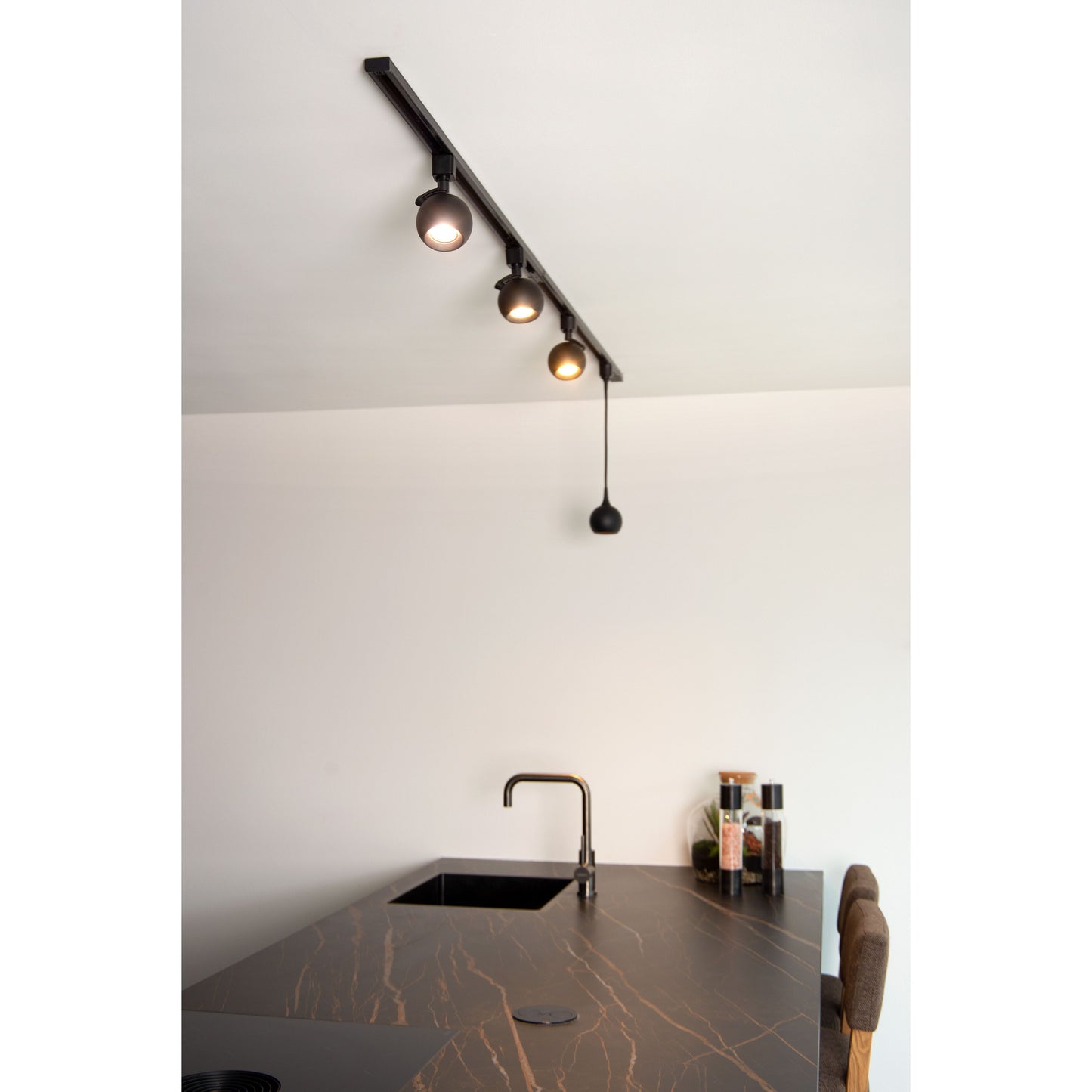 Lucide TRACK FAVORI pendant - 1-circuit Track lighting system - 1xGU10 - Black (Extension)