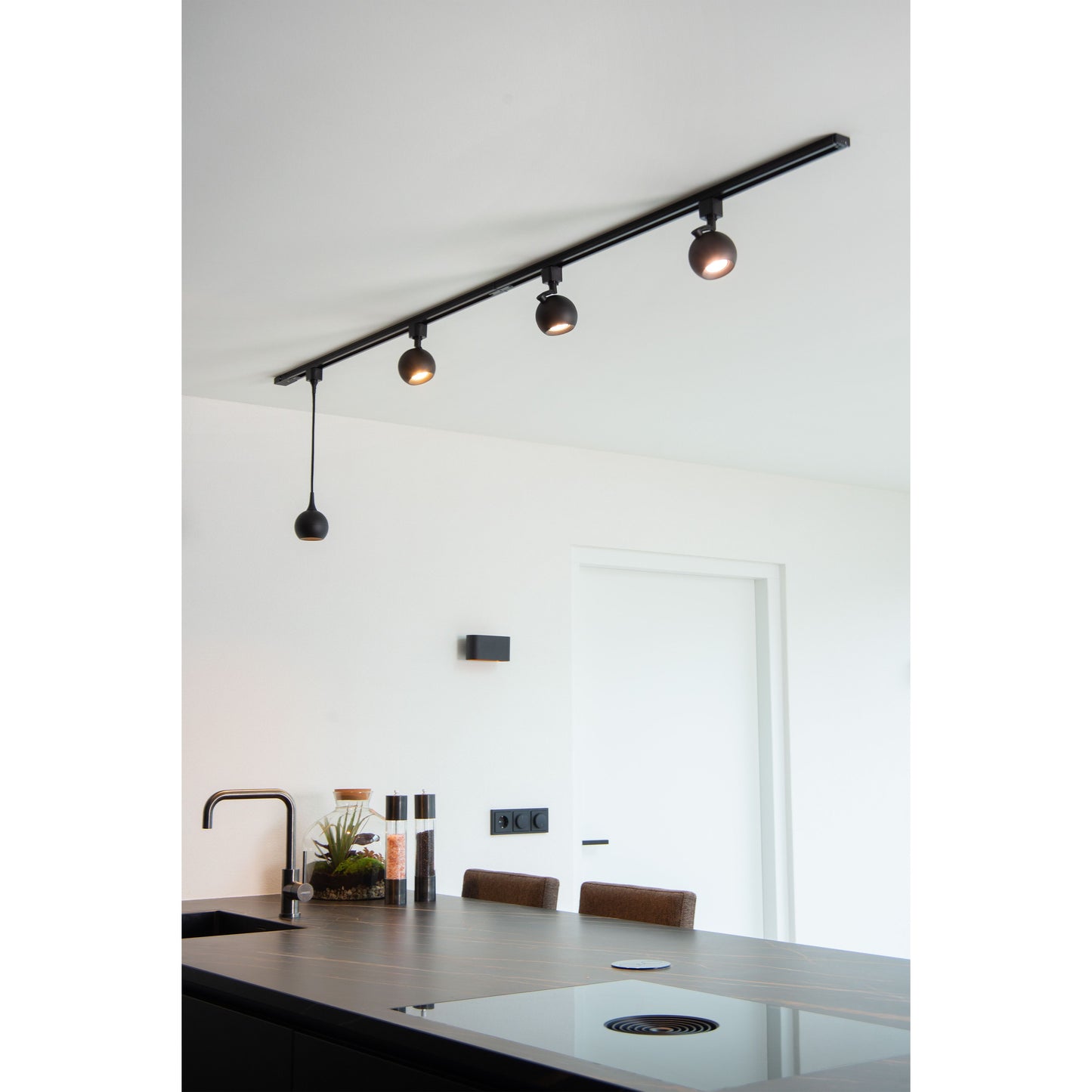 Lucide TRACK FAVORI pendant - 1-circuit Track lighting system - 1xGU10 - Black (Extension)
