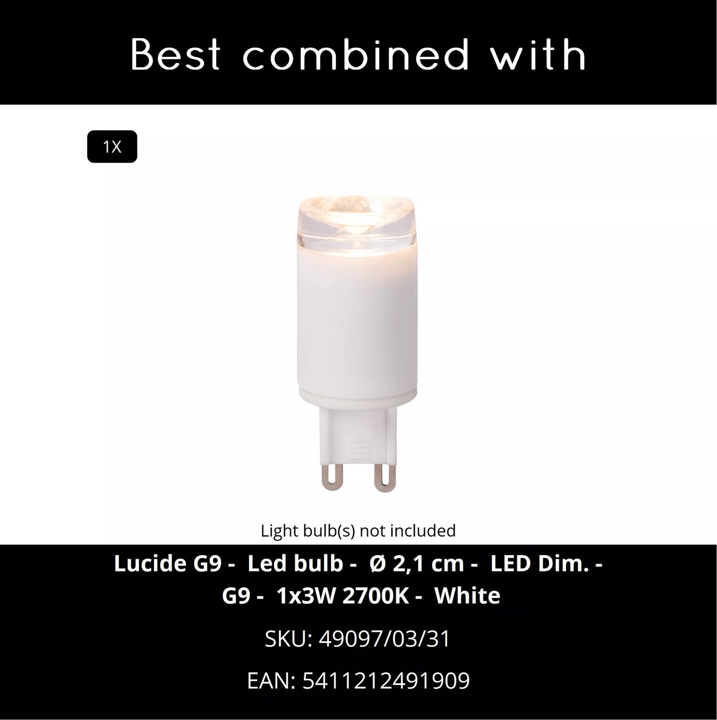 Lucide TRACK KEONI Track spot - 1-circuit Track lighting system - 1xG9- Coffee (Extension)