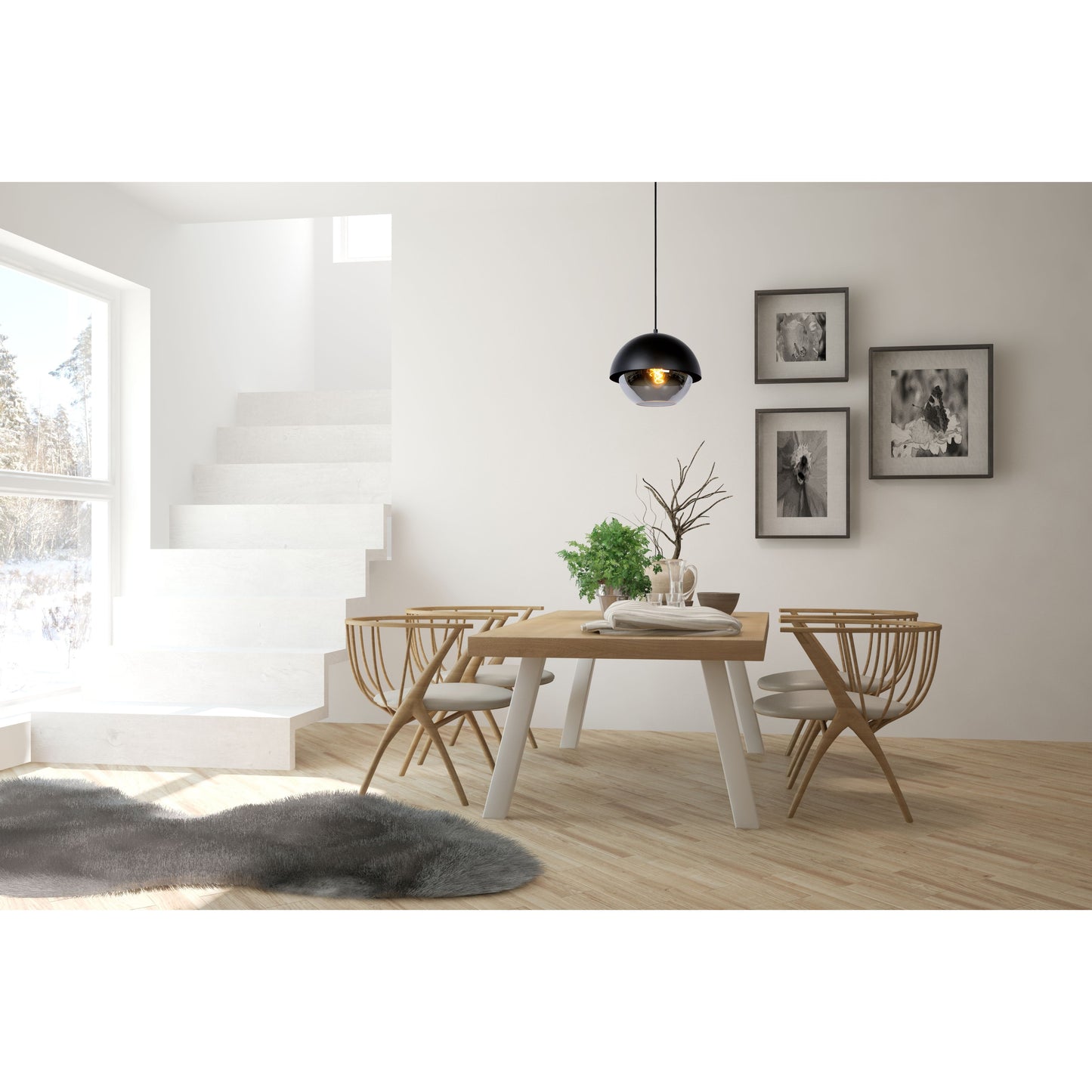 Lucide COOPER - Pendant light - Ø 30 cm - 1xE27 - Black