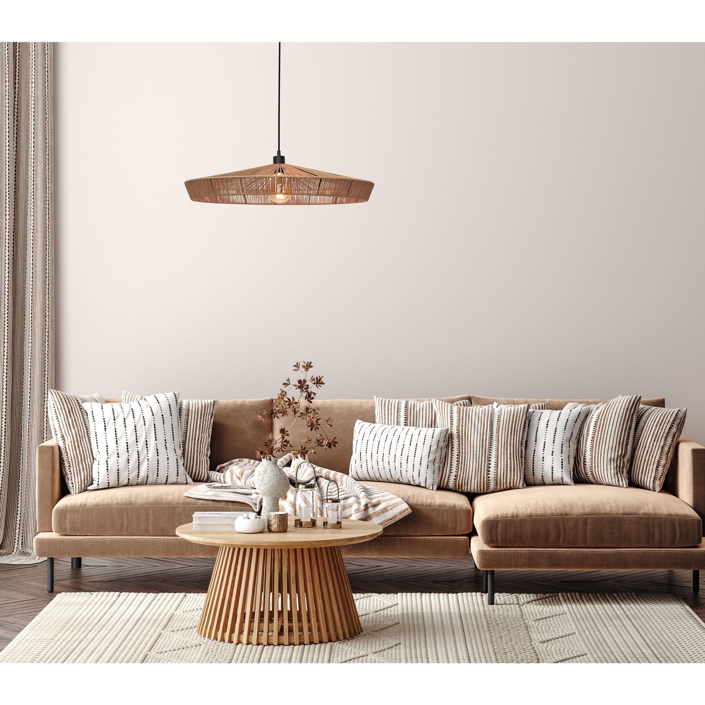 Lucide YUNKAI - Pendant light - Ø 70 cm - 1xE27 - Natural