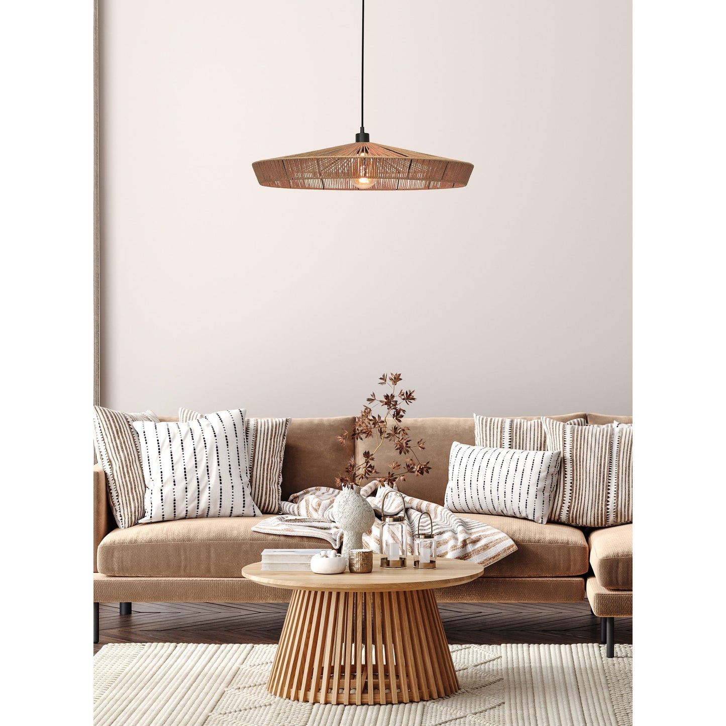 Lucide YUNKAI - Pendant light - Ø 70 cm - 1xE27 - Natural
