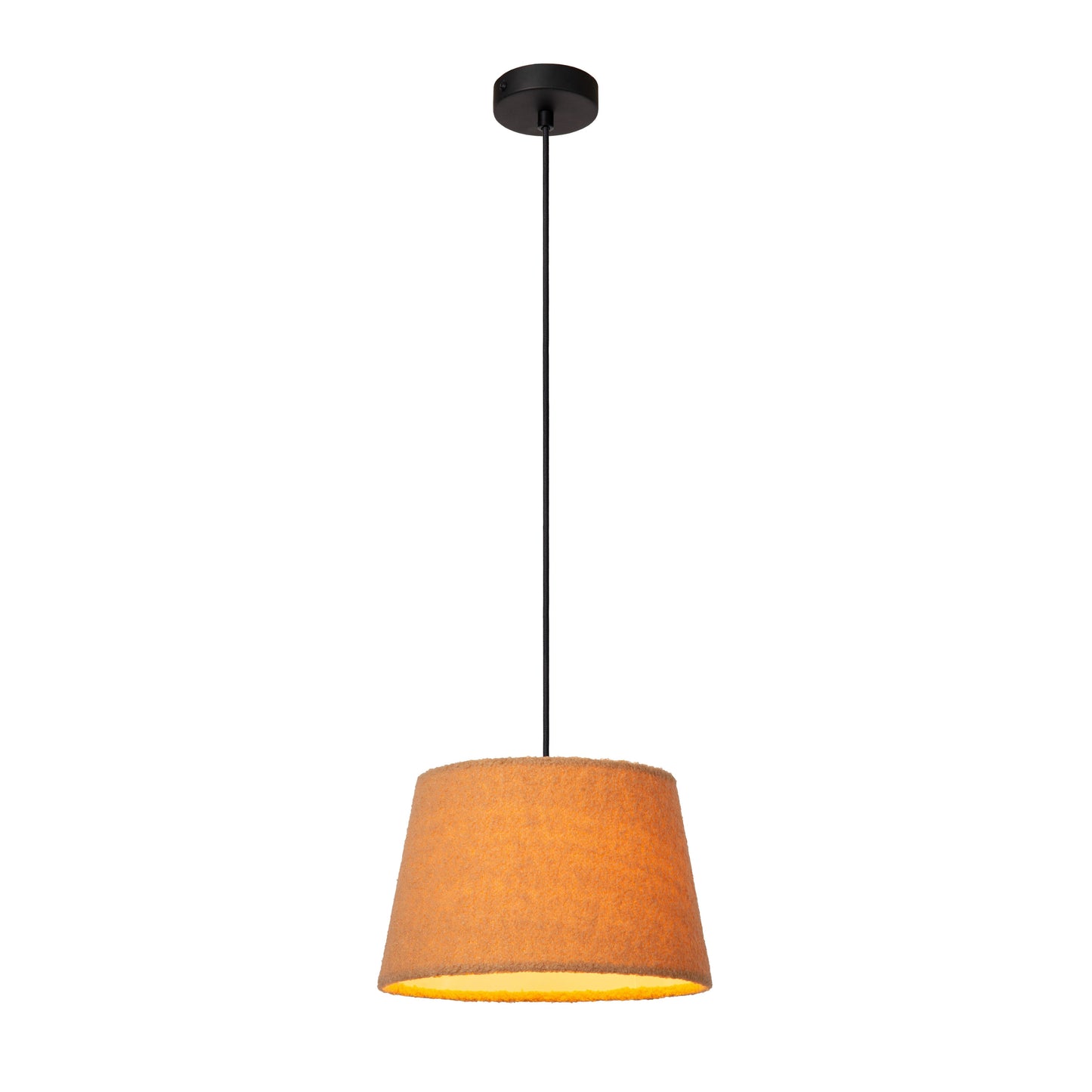 Lucide WOOLLY - Pendant light - Ø 28 cm - 1xE27 - Ocher Yellow