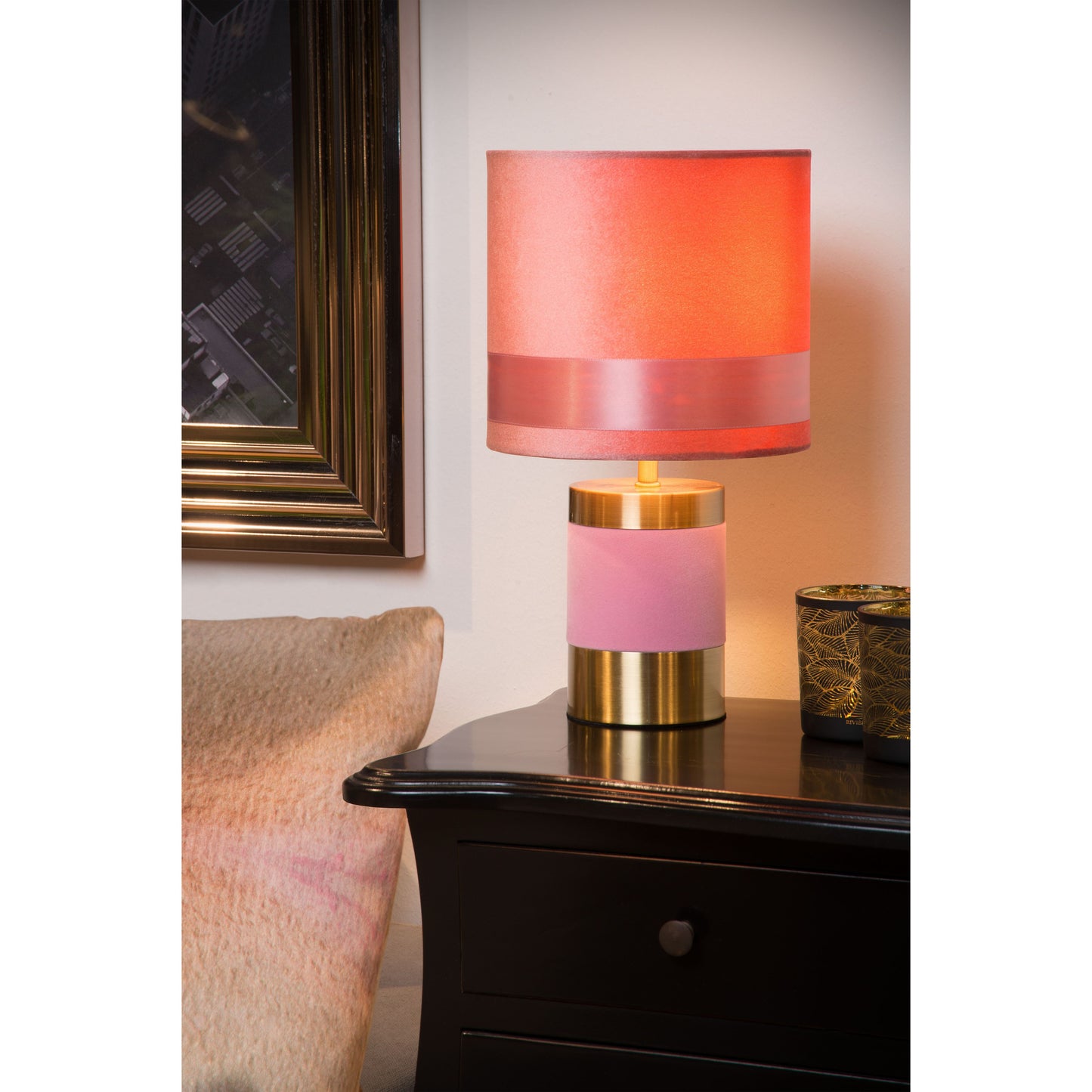 Lucide EXTRAVAGANZA FRIZZLE - Table lamp - Ø 18 cm - 1xE14 - Pink