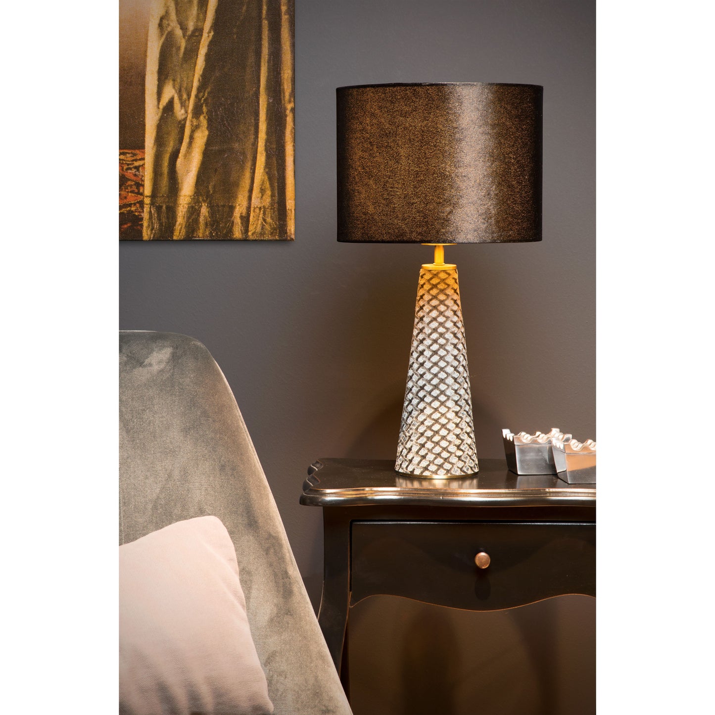 Lucide EXTRAVAGANZA VELVET - Table lamp - Ø 25 cm - 1xE27 - Black