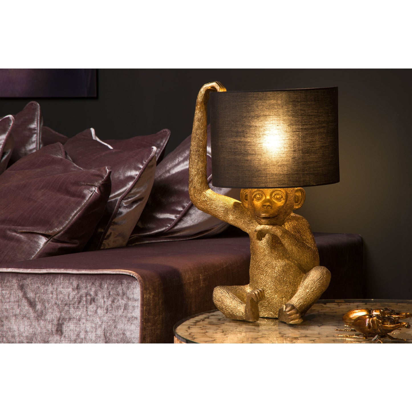 Lucide EXTRAVAGANZA CHIMP - Table lamp - Ø 30 cm - 1xE14 - Black