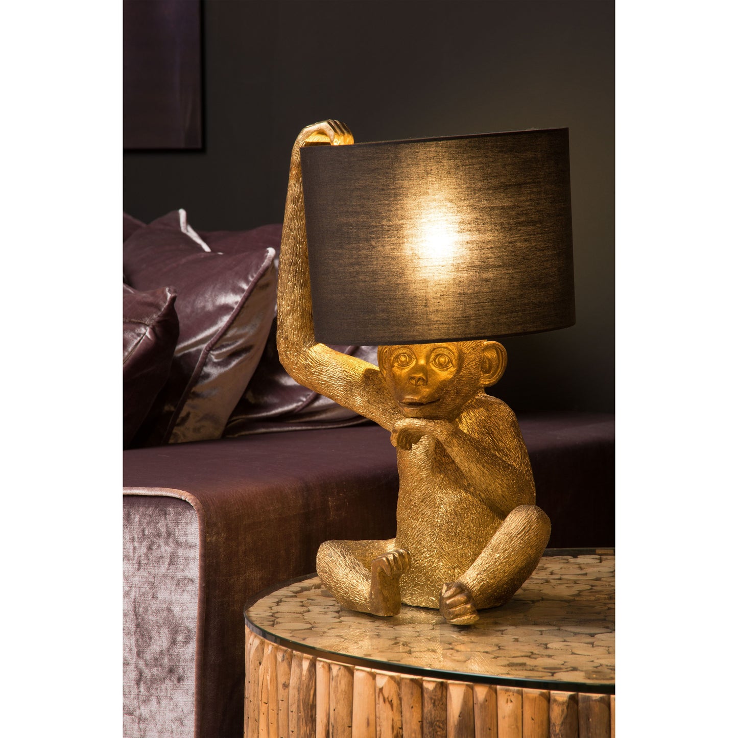 Lucide EXTRAVAGANZA CHIMP - Table lamp - Ø 30 cm - 1xE14 - Black