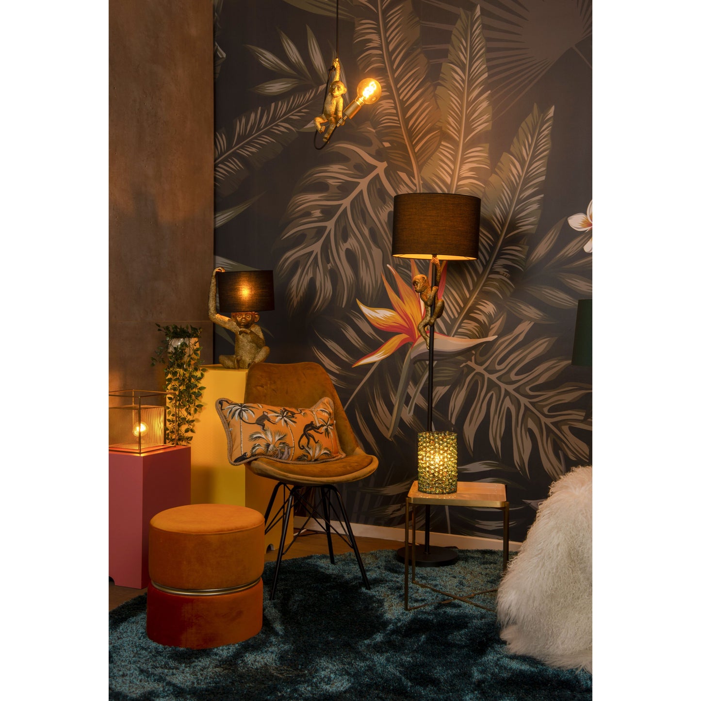 Lucide EXTRAVAGANZA CHIMP - Table lamp - Ø 30 cm - 1xE14 - Black