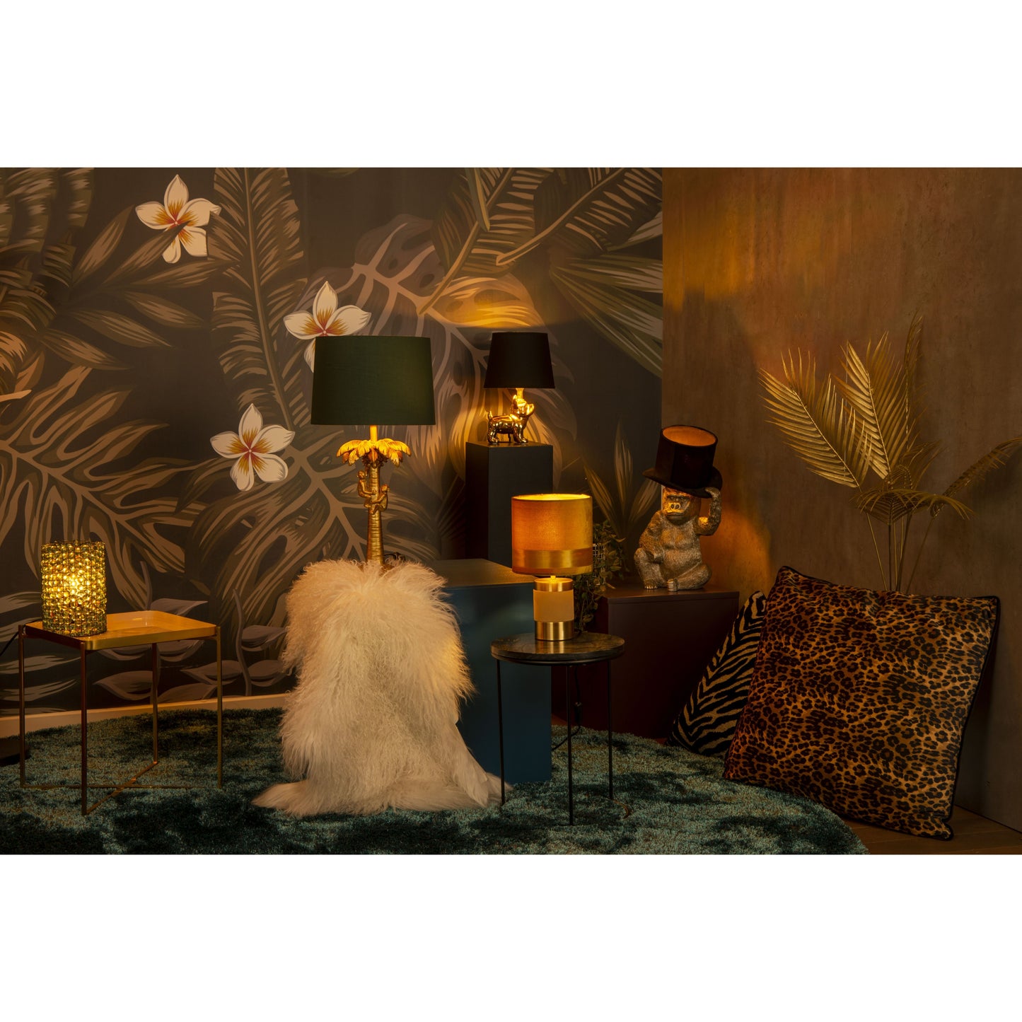 Lucide EXTRAVAGANZA COCONUT - Table lamp - Ø 30,5 cm - 1xE27 - Matt Gold / Brass