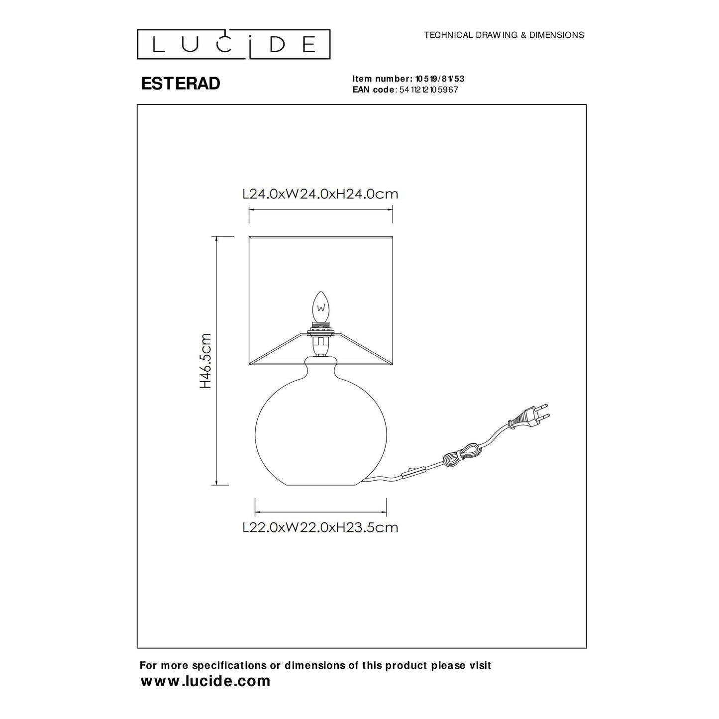 Lucide ESTERAD - Table lamp - 1xE14 - Orange