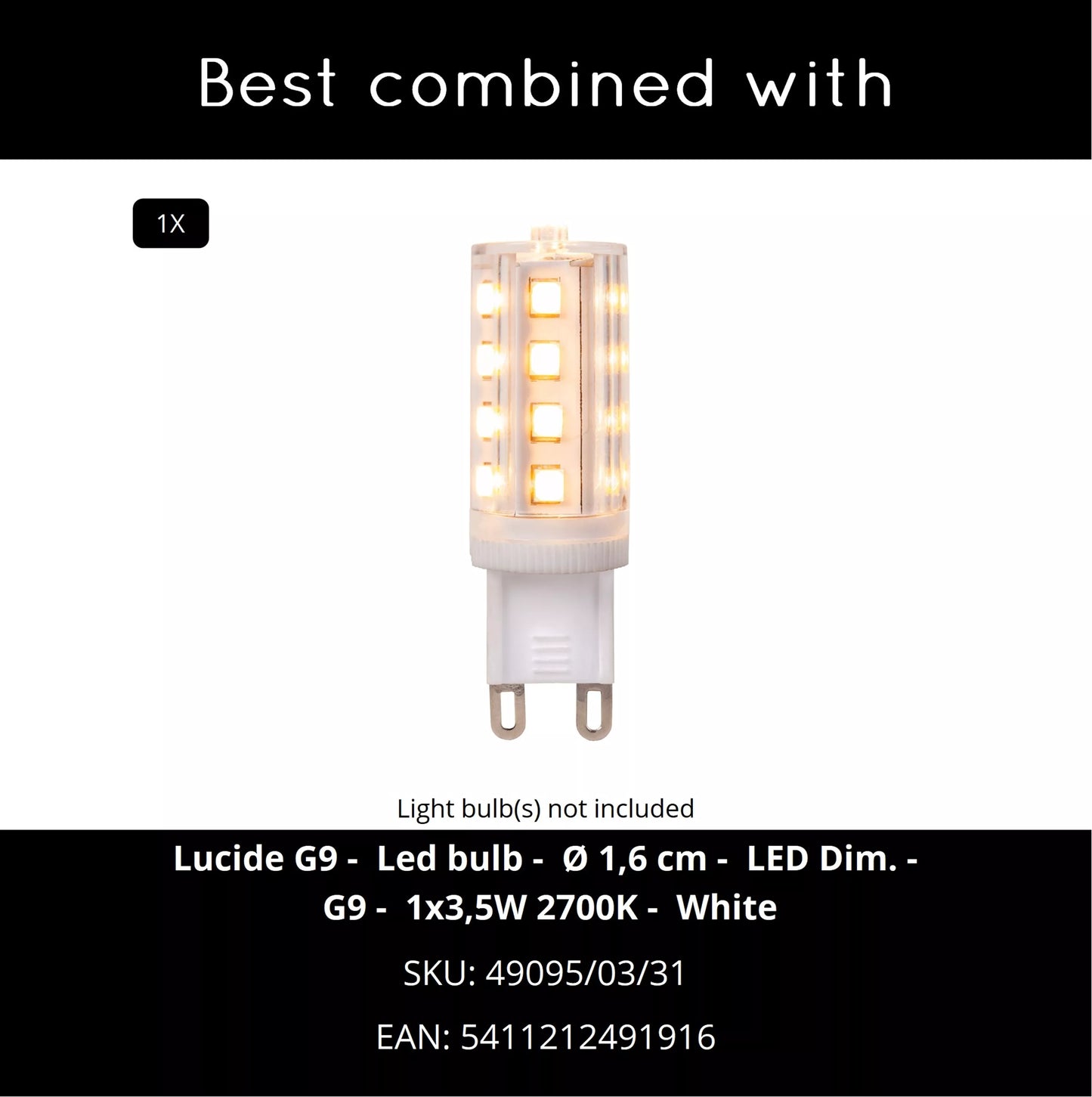 Lucide GLITZER - Table lamp - Ø 14 cm - 1xG9 - Silver | Essential
