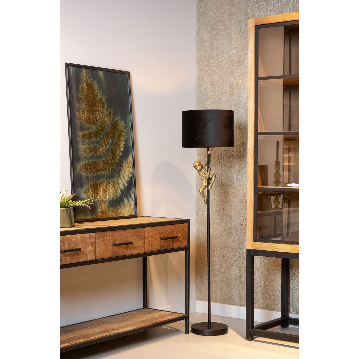 Lucide EXTRAVAGANZA CHIMP - Floor lamp - Ø 35 cm - 1xE27 - Black